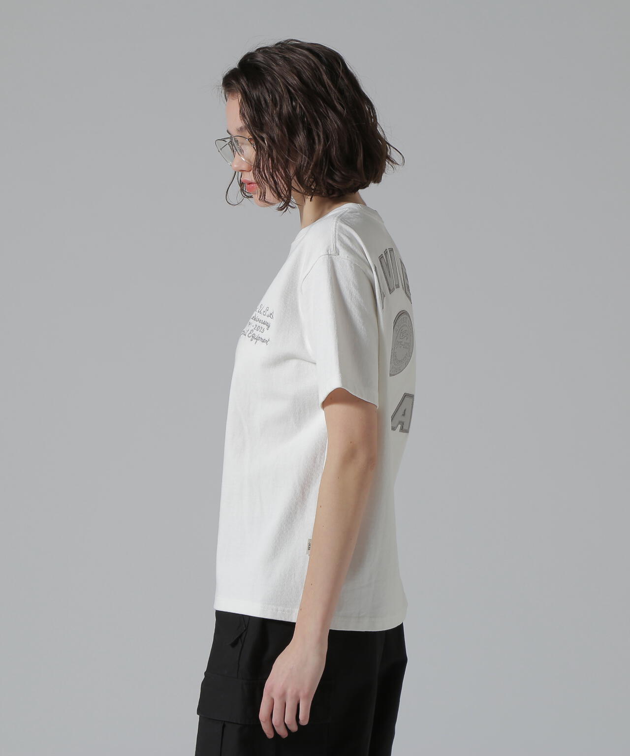《50th Anniversary》LEATHER PATCHED VARSITY T-SHIRT/レザーパッチド バーシティーTシャツ
