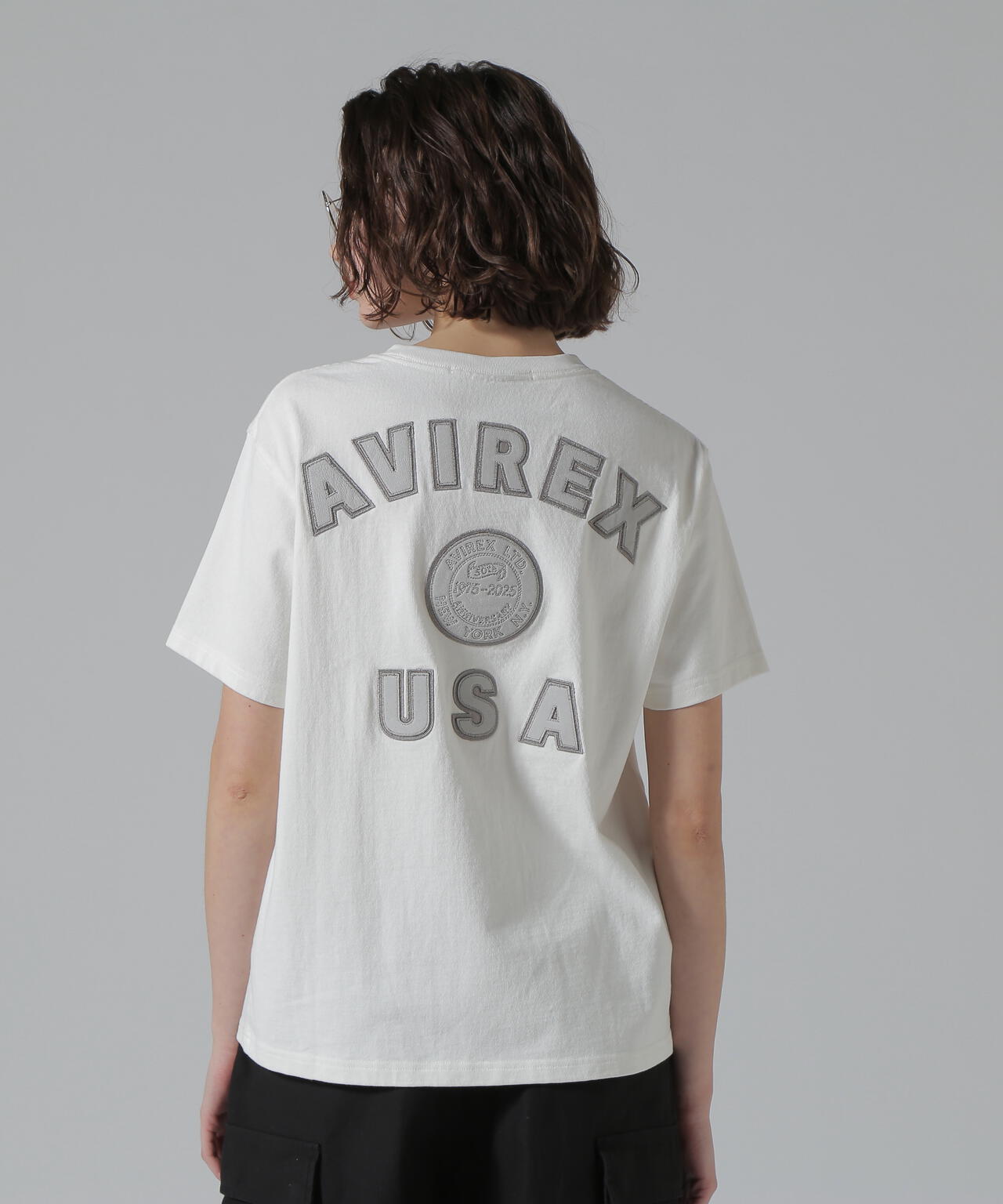 《50th Anniversary》LEATHER PATCHED VARSITY T-SHIRT/レザーパッチド バーシティーTシャツ