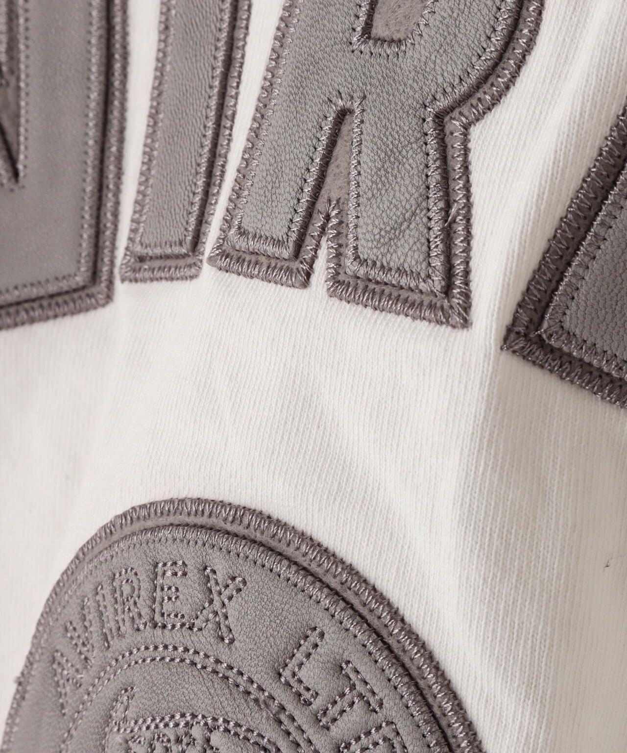 《50th Anniversary》LEATHER PATCHED VARSITY T-SHIRT/レザーパッチド バーシティーTシャツ
