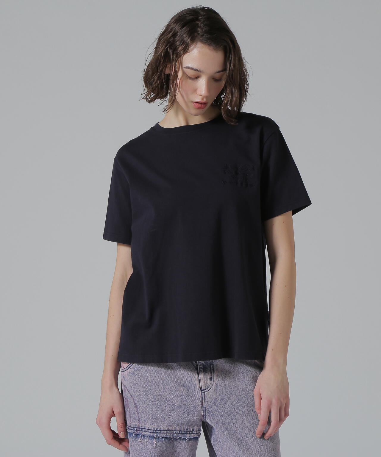 《50th Anniversary》LEATHER PATCHED VARSITY T-SHIRT/レザーパッチド バーシティーTシャツ