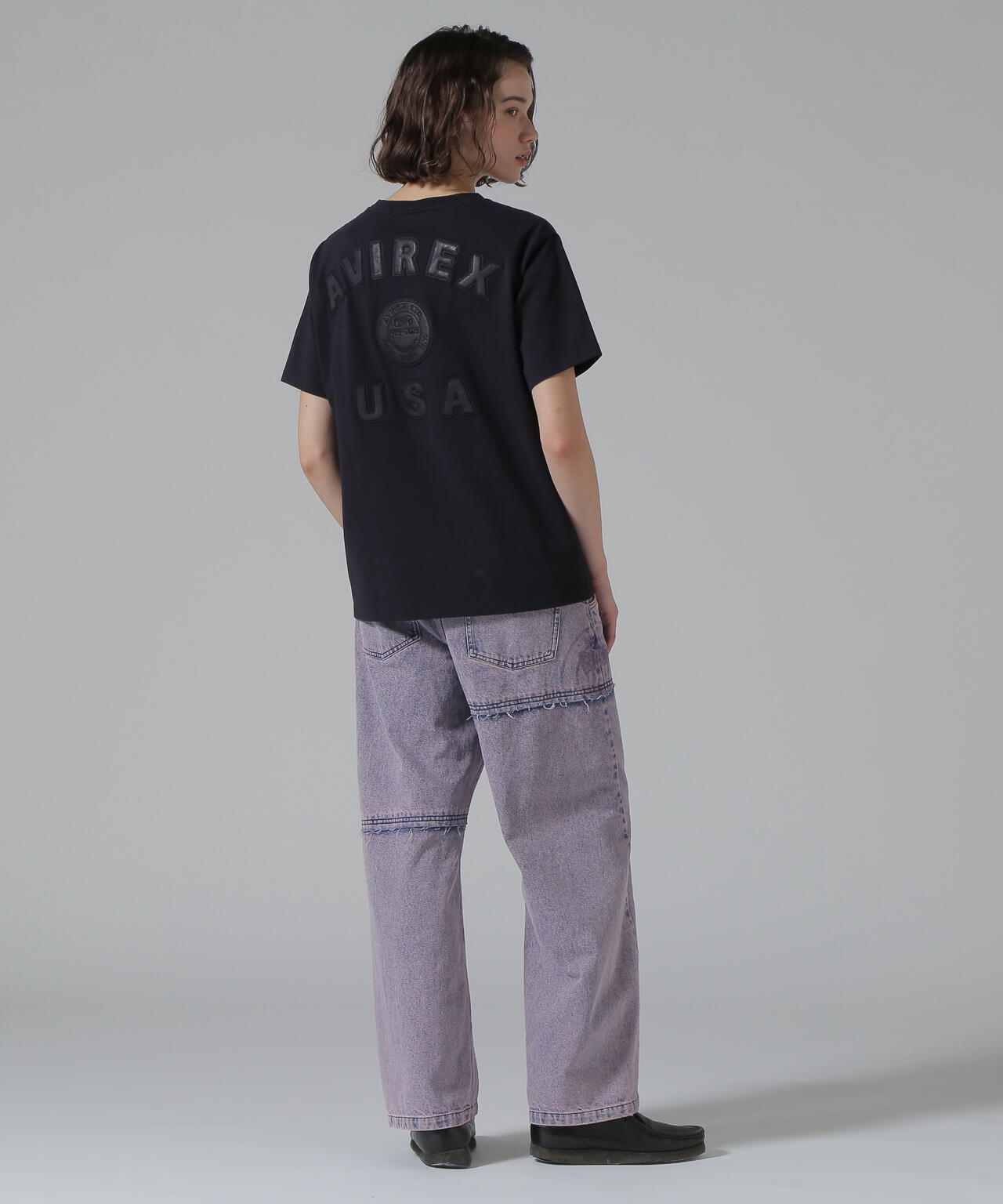 《50th Anniversary》LEATHER PATCHED VARSITY T-SHIRT/レザーパッチド バーシティーTシャツ
