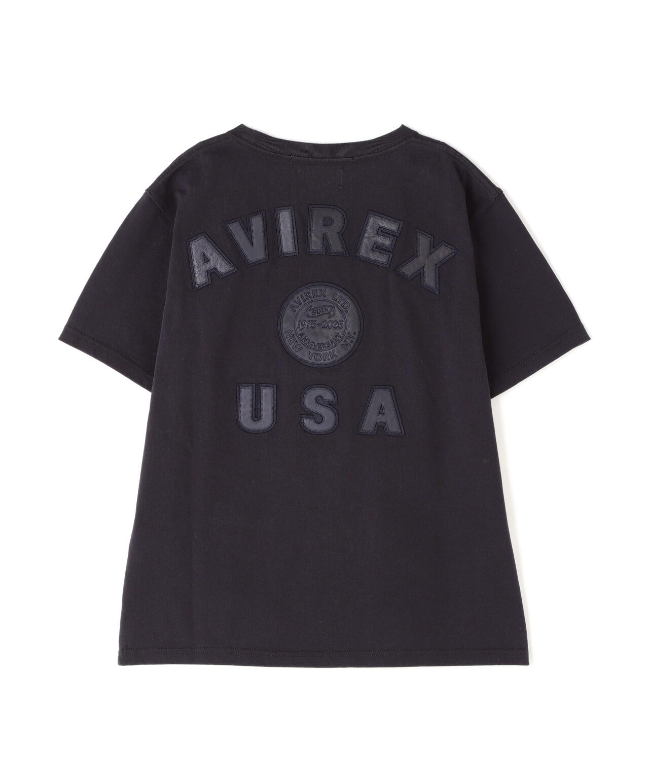 《50th Anniversary》LEATHER PATCHED VARSITY T-SHIRT/レザーパッチド バーシティーTシャツ