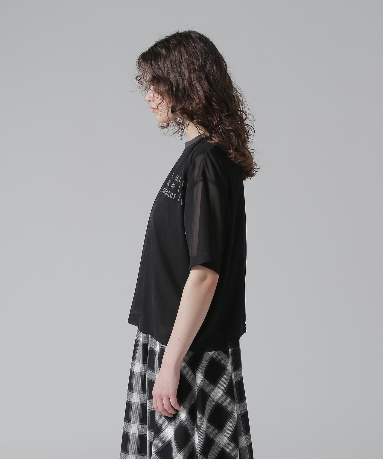 《WOMAN/直営店限定》SHEER LAYERED PRINT T-SHIRT/シアーレイヤード プリントTシャツ