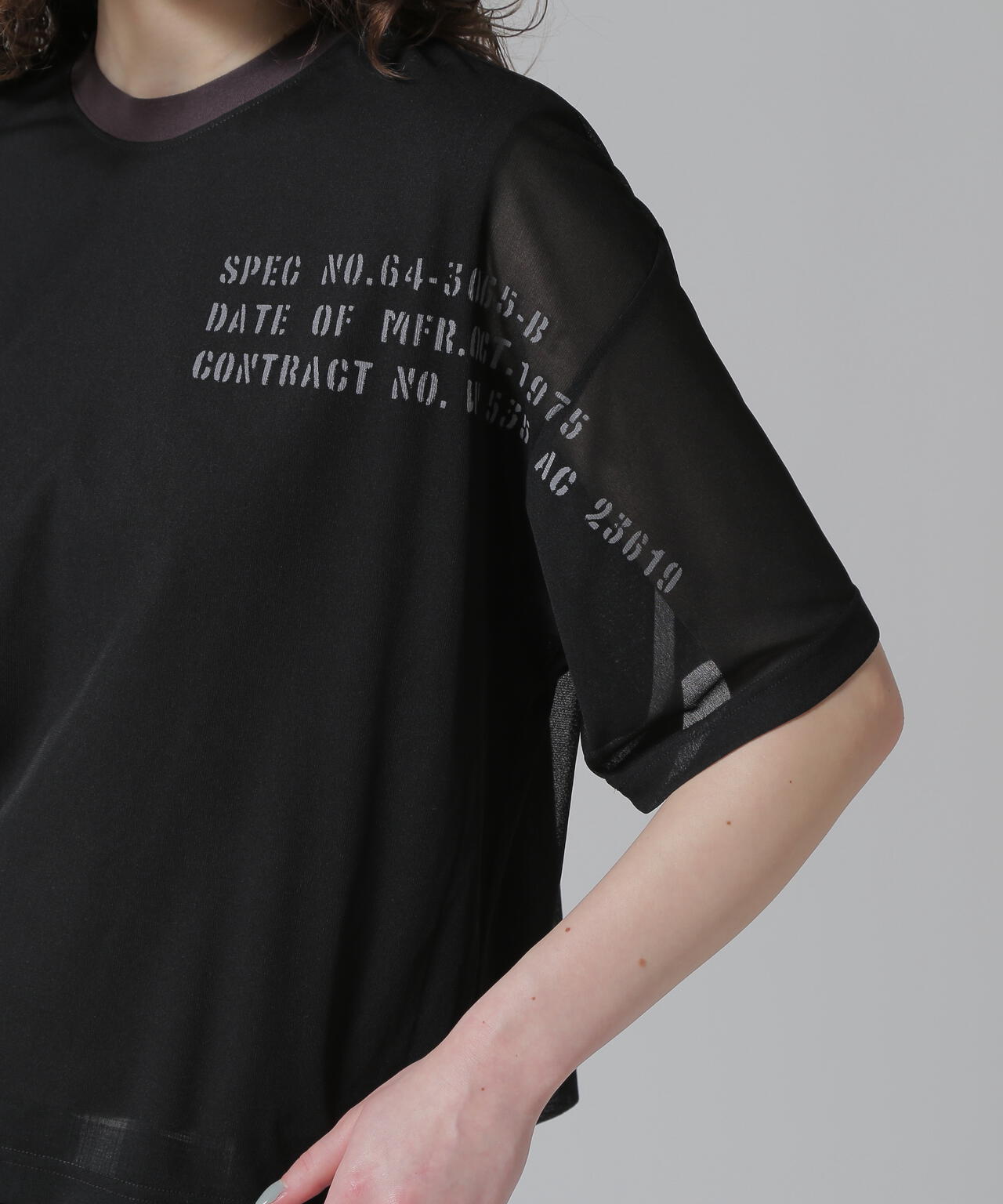 《WOMAN/直営店限定》SHEER LAYERED PRINT T-SHIRT/シアーレイヤード プリントTシャツ