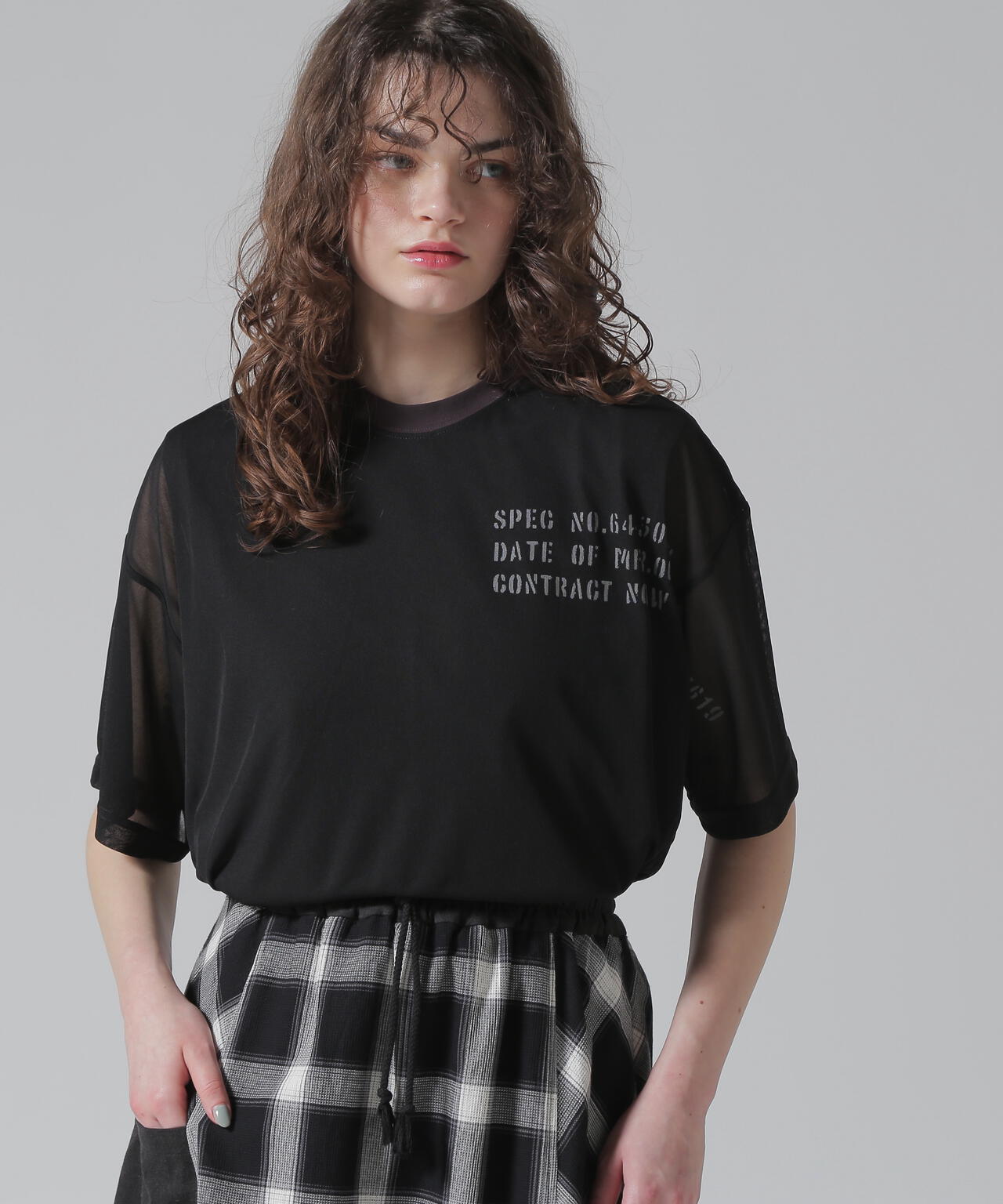 《WOMAN/直営店限定》SHEER LAYERED PRINT T-SHIRT/シアーレイヤード プリントTシャツ