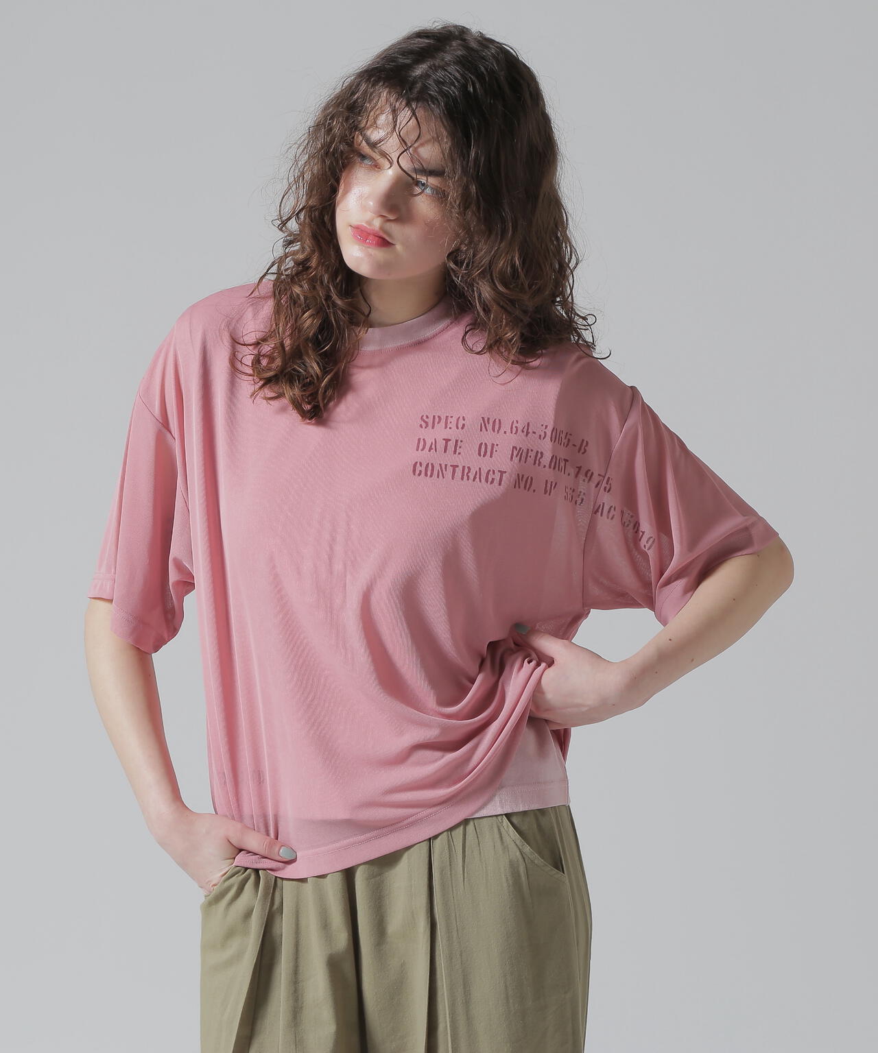 《WOMAN/直営店限定》SHEER LAYERED PRINT T-SHIRT/シアーレイヤード プリントTシャツ