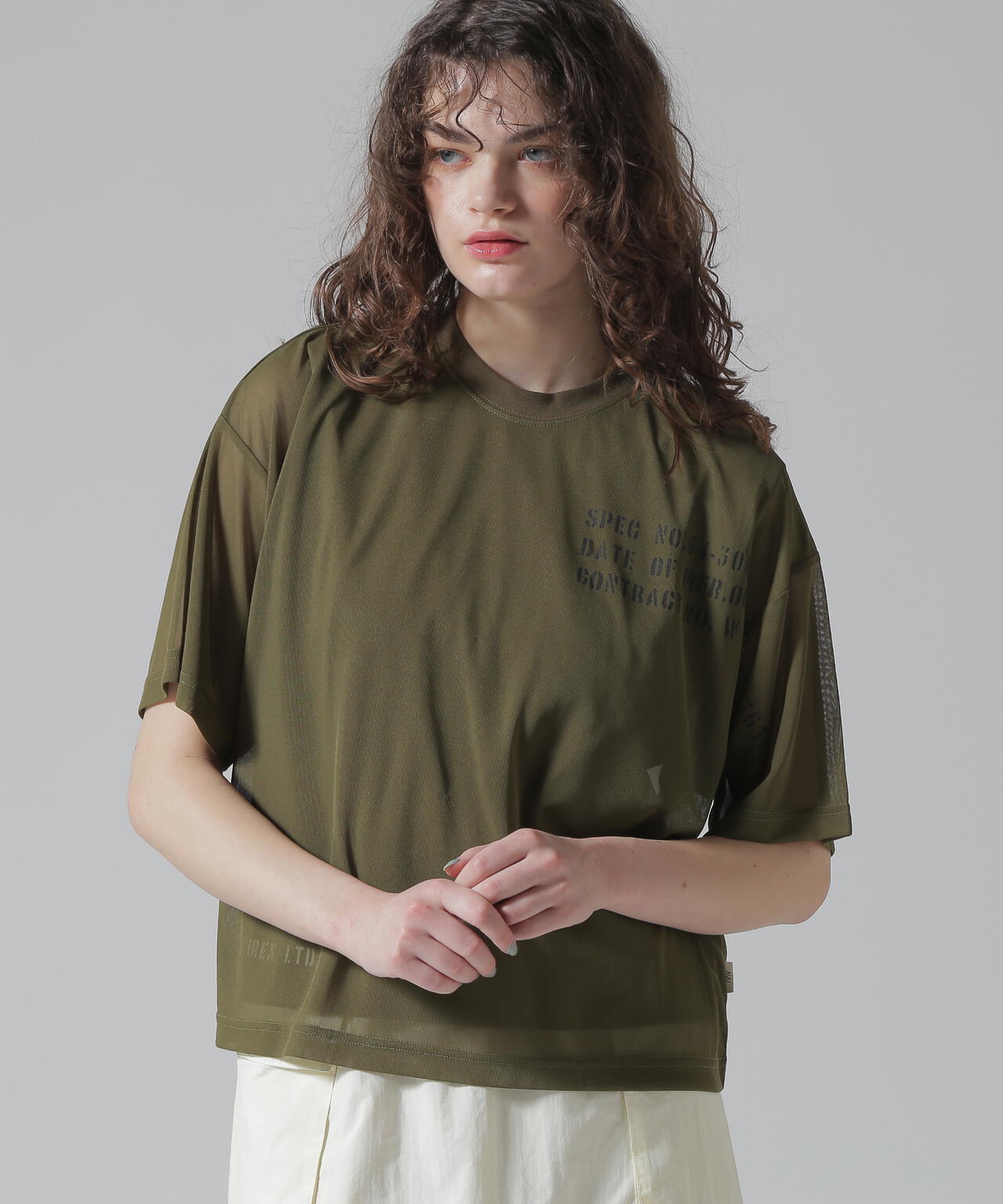 《WOMAN/直営店限定》SHEER LAYERED PRINT T-SHIRT/シアーレイヤード プリントTシャツ