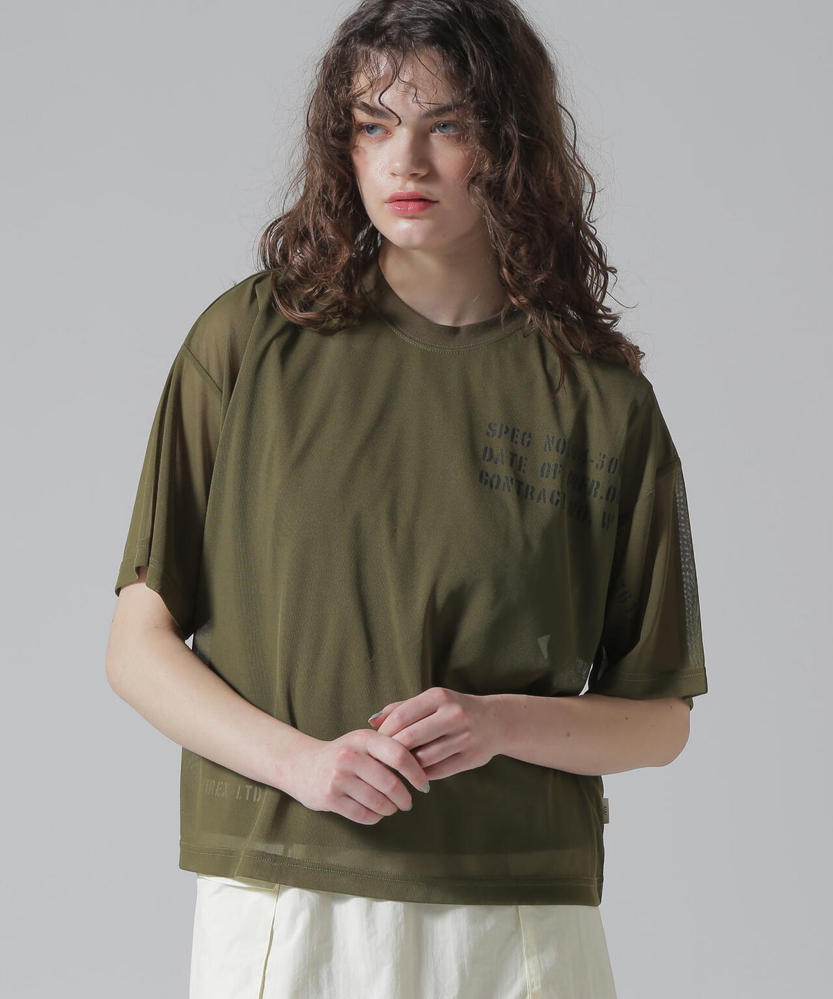《WOMAN/直営店限定》SHEER LAYERED PRINT T-SHIRT/シアーレイヤード プリントTシャツ