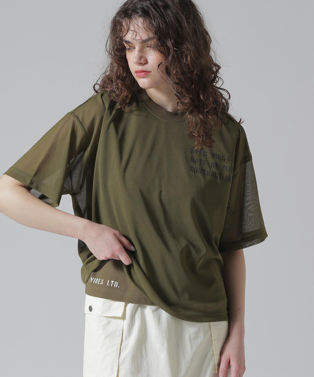 《WOMAN/直営店限定》SHEER LAYERED PRINT T-SHIRT/シアーレイヤード プリントTシャツ