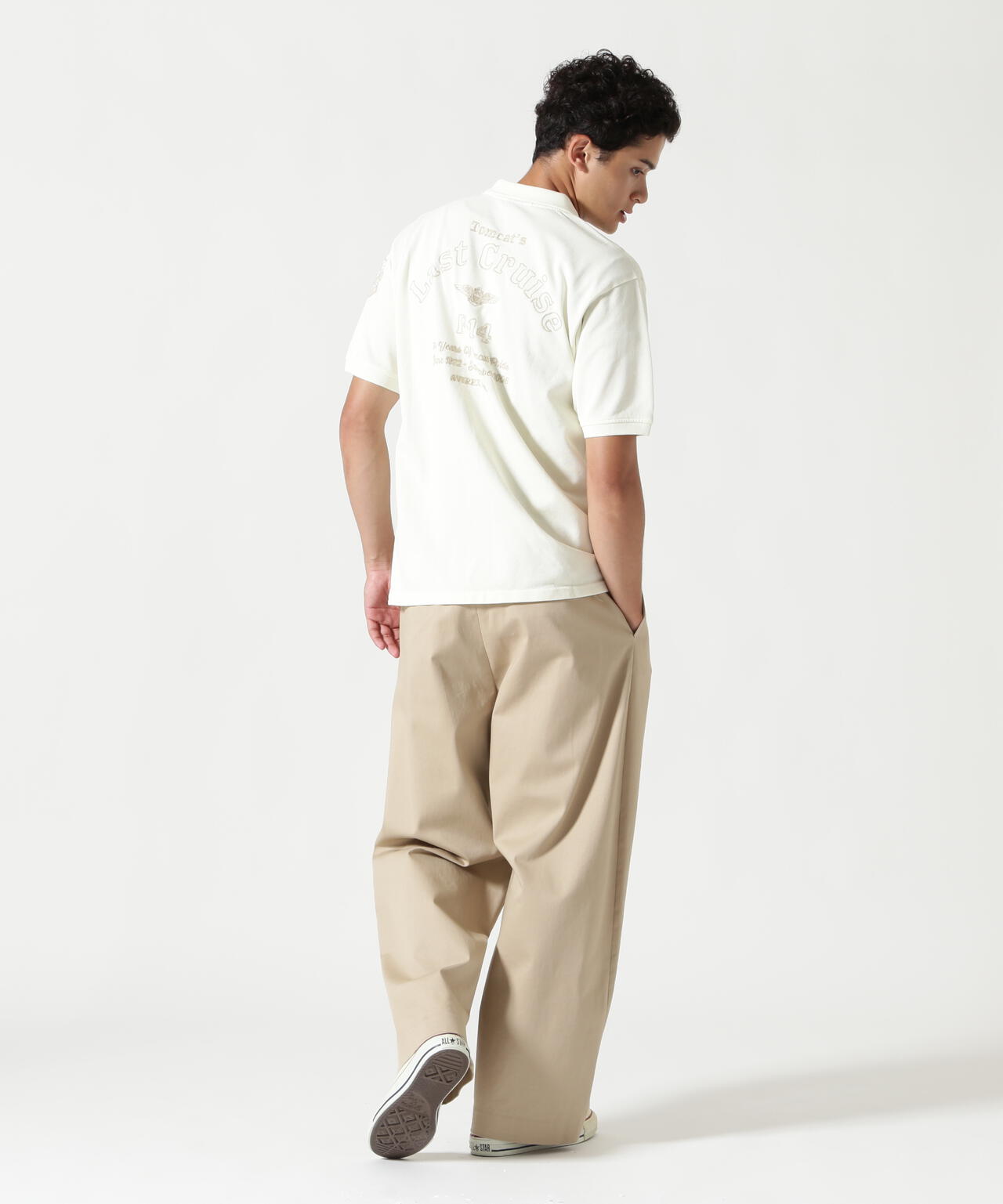 FADE WASH LAST CRUISE EMB POLO SHIRT / フェイドウォッシ ラストクルーズ 刺繍 ポロシャツ