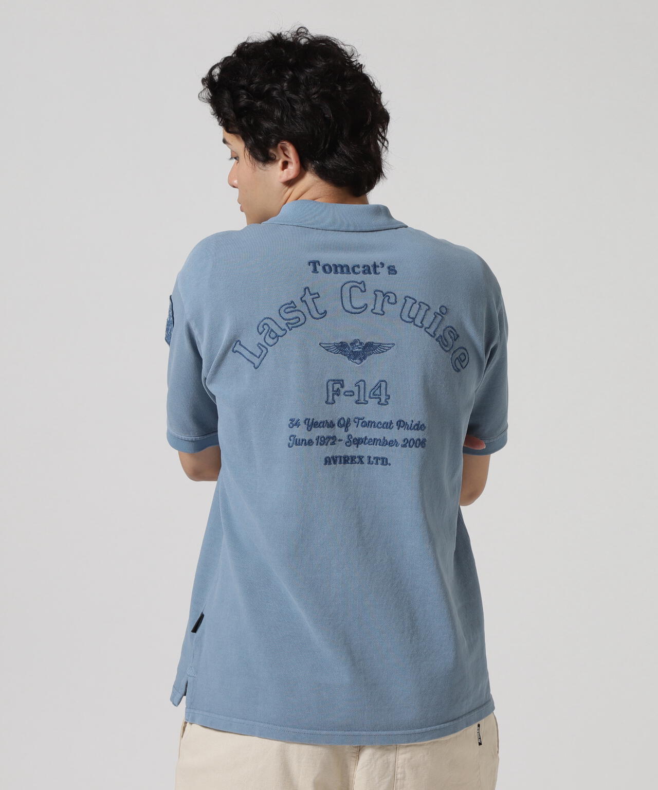 FADE WASH LAST CRUISE EMB POLO SHIRT / フェイドウォッシ ラストクルーズ 刺繍 ポロシャツ