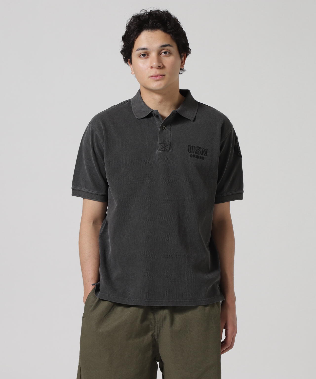 FADE WASH LAST CRUISE EMB POLO SHIRT / フェイドウォッシ ラストクルーズ 刺繍 ポロシャツ