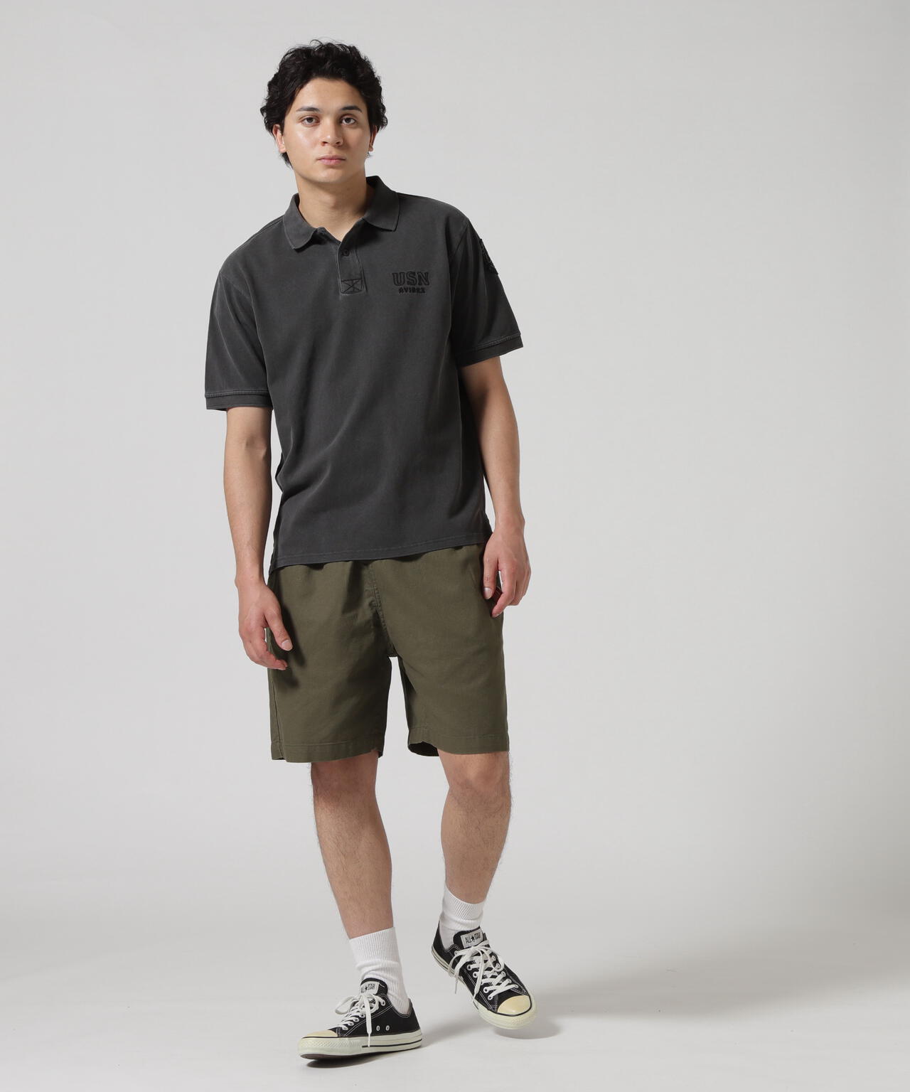 FADE WASH LAST CRUISE EMB POLO SHIRT / フェイドウォッシ ラストクルーズ 刺繍 ポロシャツ