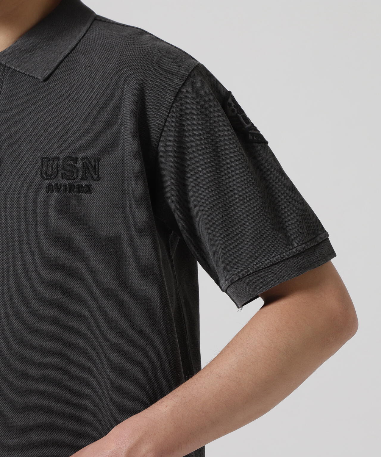 FADE WASH LAST CRUISE EMB POLO SHIRT / フェイドウォッシ ラストクルーズ 刺繍 ポロシャツ