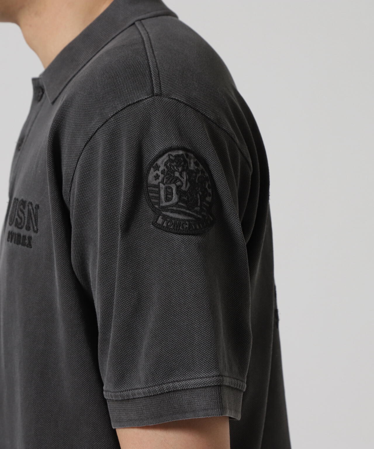 FADE WASH LAST CRUISE EMB POLO SHIRT / フェイドウォッシ ラストクルーズ 刺繍 ポロシャツ