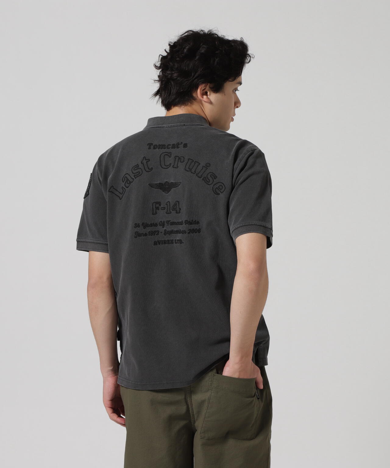 FADE WASH LAST CRUISE EMB POLO SHIRT / フェイドウォッシ ラストクルーズ 刺繍 ポロシャツ