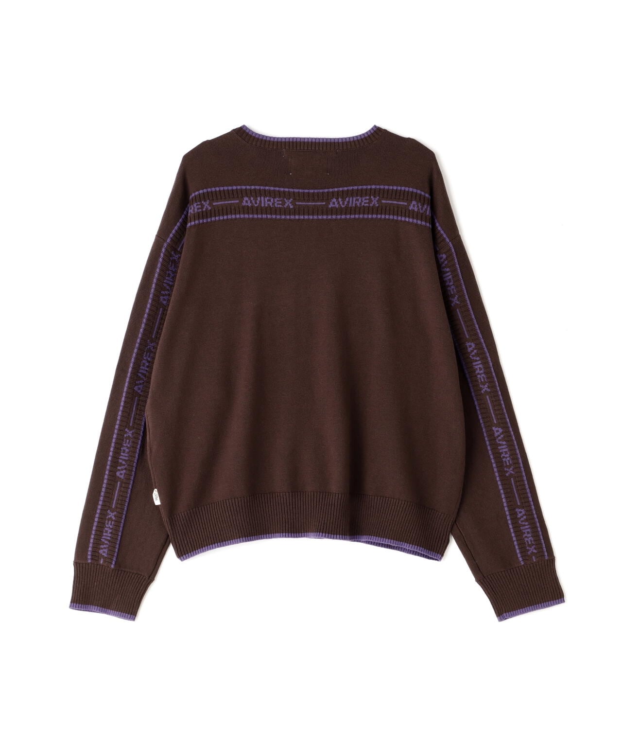 COLOR LINE BACK LOGO KNIT TOPS/カラーライン バックロゴトップス