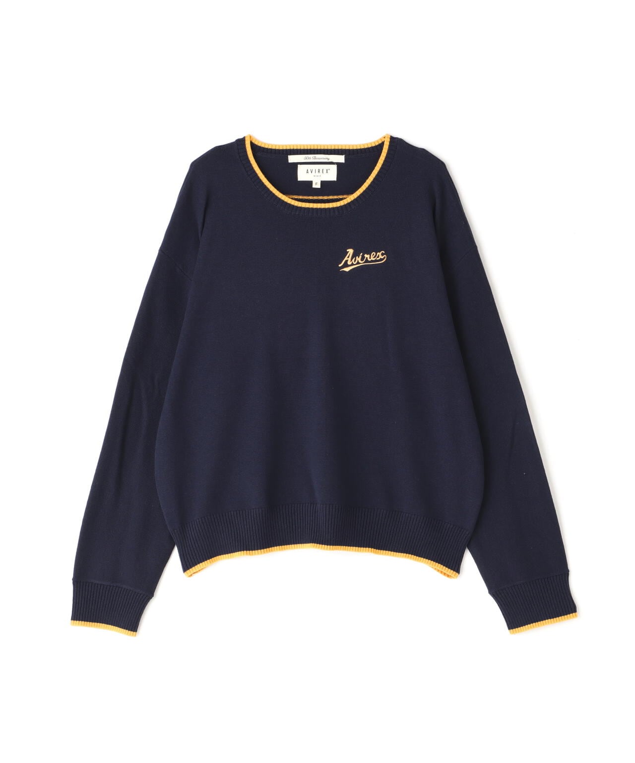COLOR LINE BACK LOGO KNIT TOPS/カラーライン バックロゴトップス