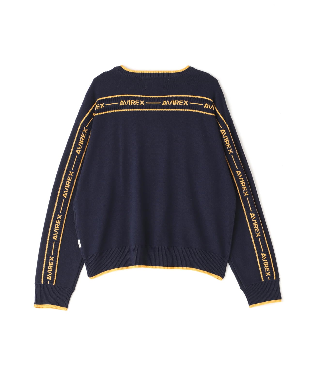 COLOR LINE BACK LOGO KNIT TOPS/カラーライン バックロゴトップス