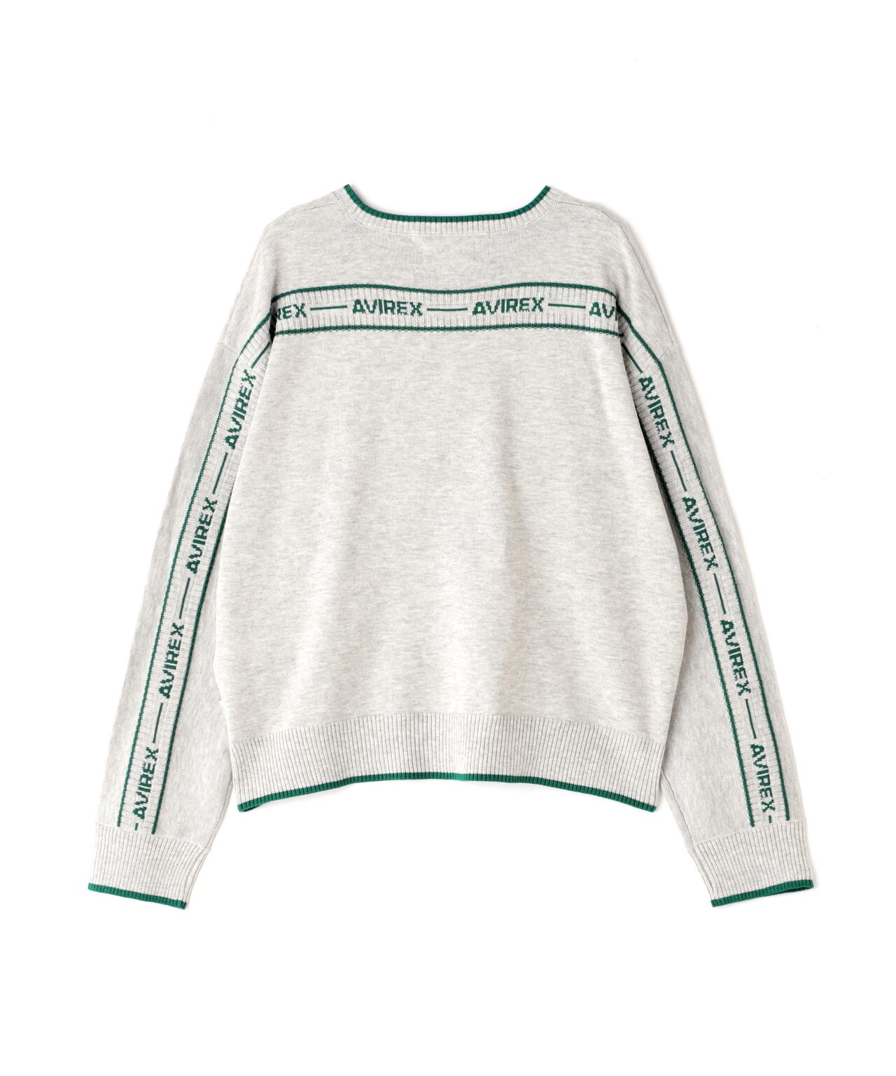 COLOR LINE BACK LOGO KNIT TOPS/カラーライン バックロゴトップス