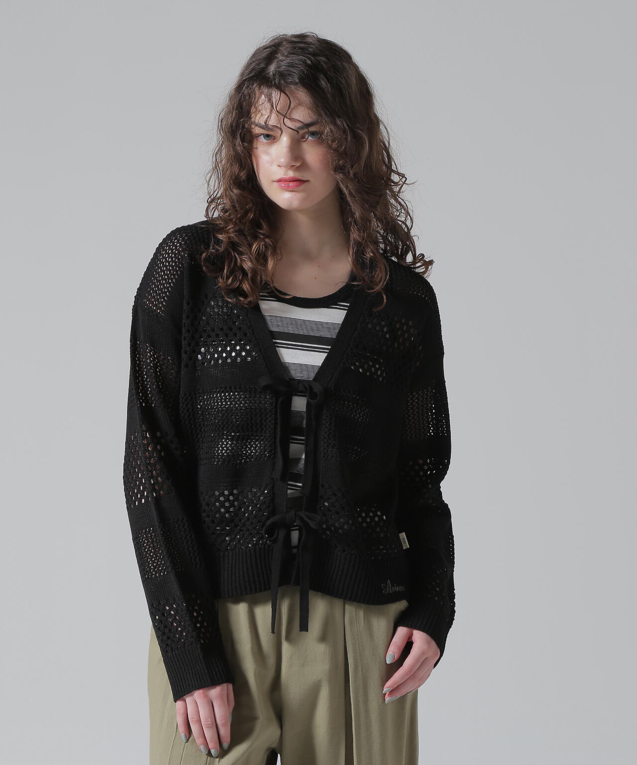 《直営店限定》MACRAME RIBBON KNIT CARDIGAN/マクラメリボンニットカーディガン