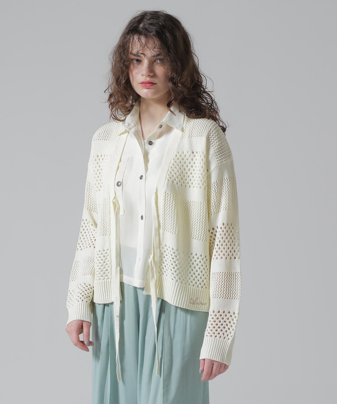《直営店限定》MACRAME RIBBON KNIT CARDIGAN/マクラメリボンニットカーディガン