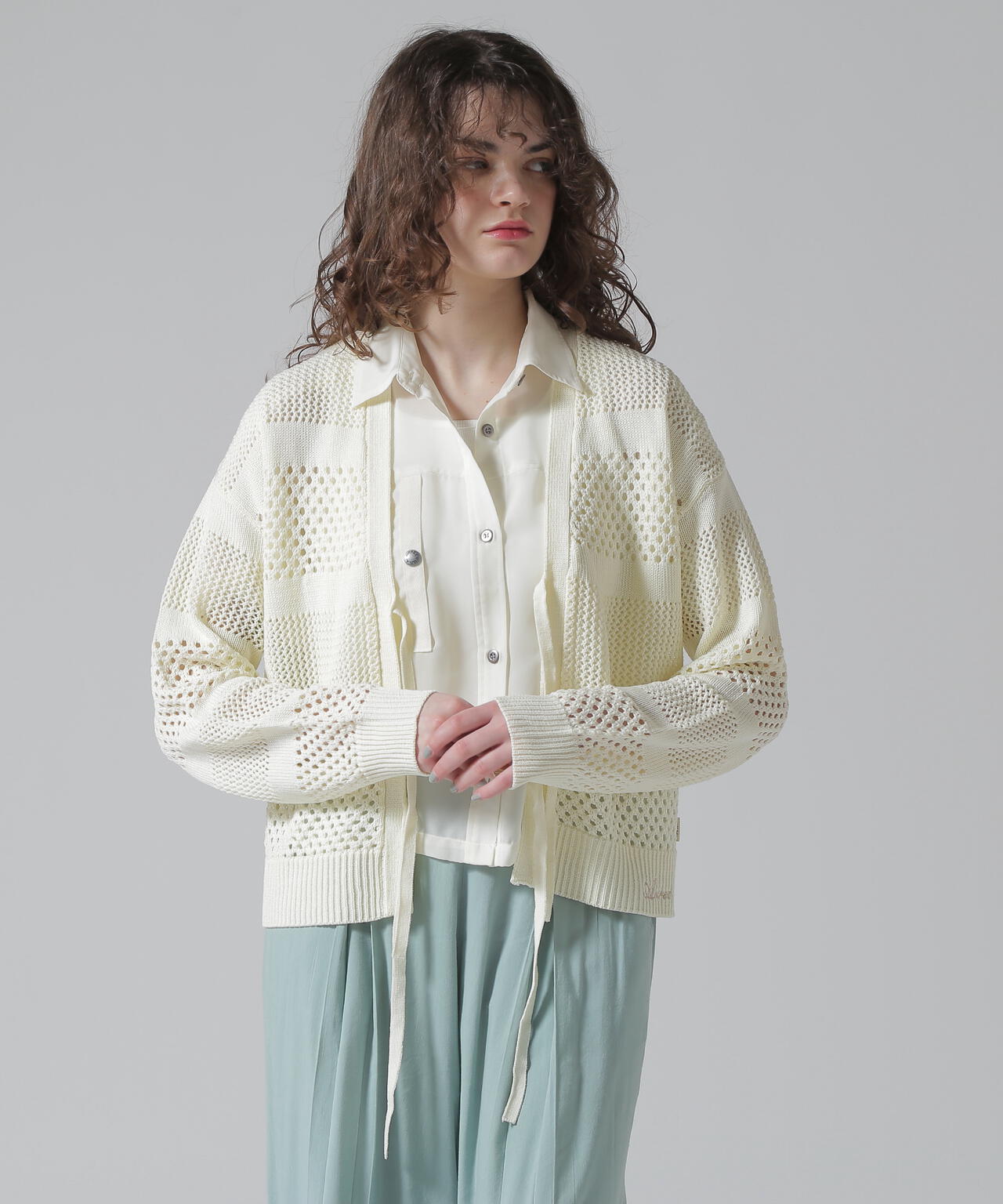 《直営店限定》MACRAME RIBBON KNIT CARDIGAN/マクラメリボンニットカーディガン