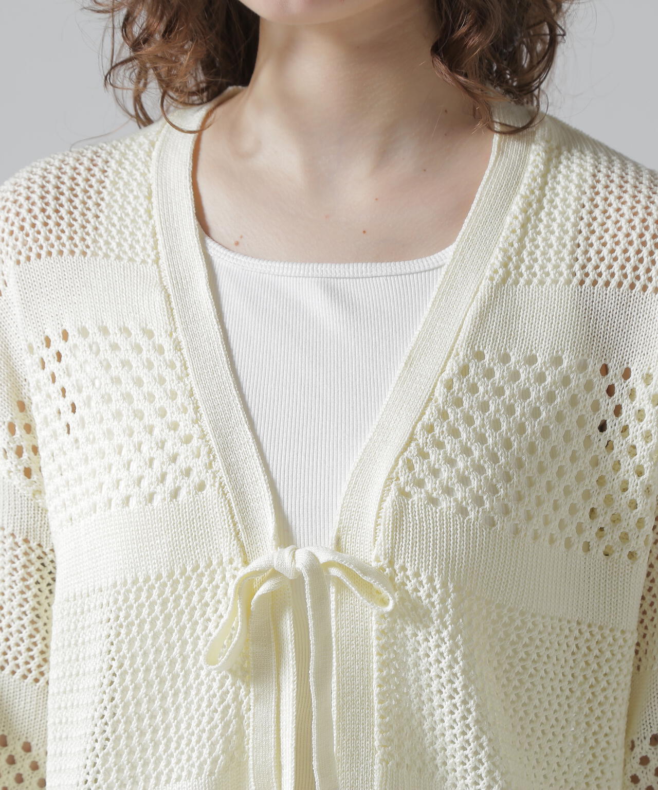 《直営店限定》MACRAME RIBBON KNIT CARDIGAN/マクラメリボンニットカーディガン