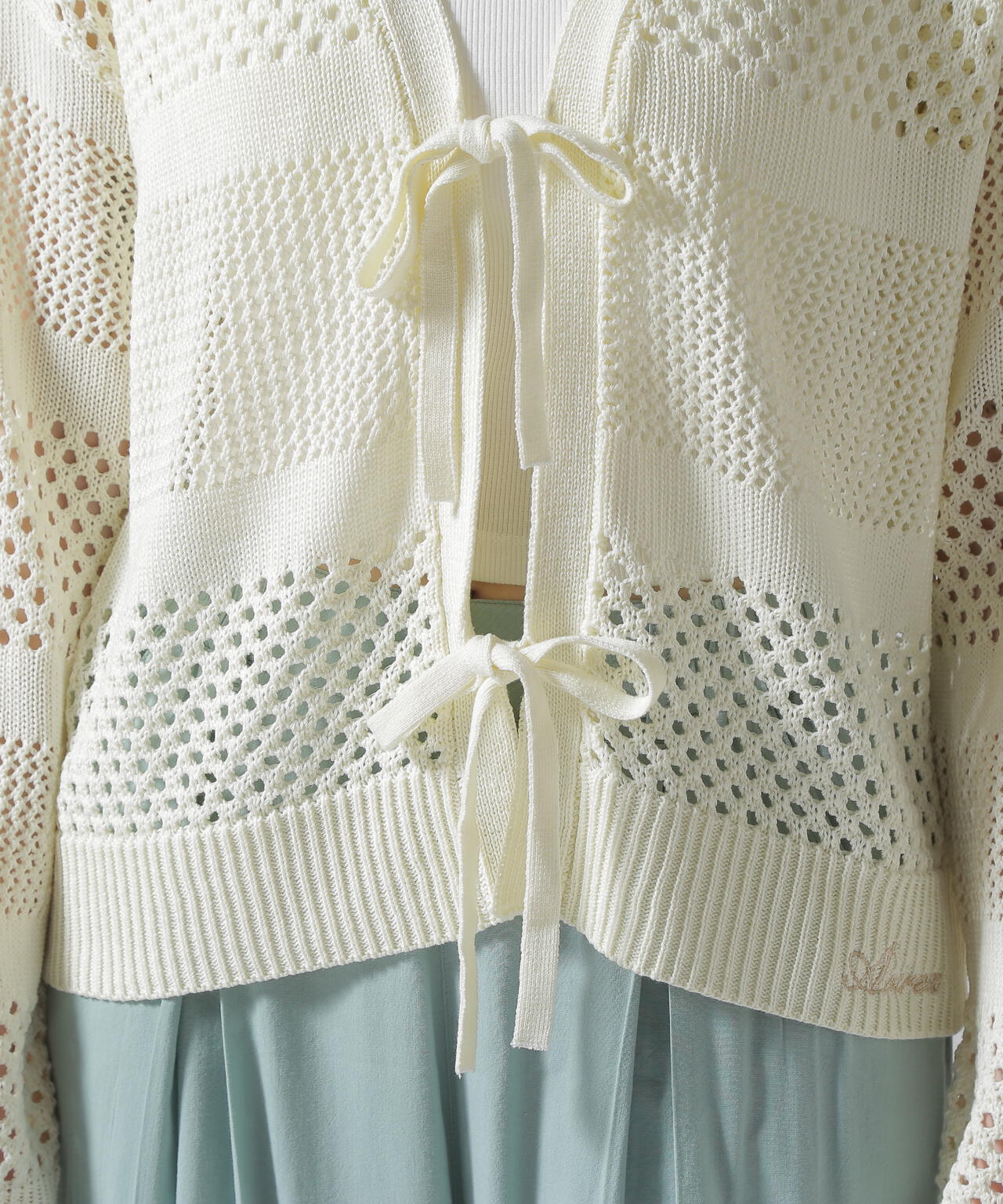 《直営店限定》MACRAME RIBBON KNIT CARDIGAN/マクラメリボンニットカーディガン