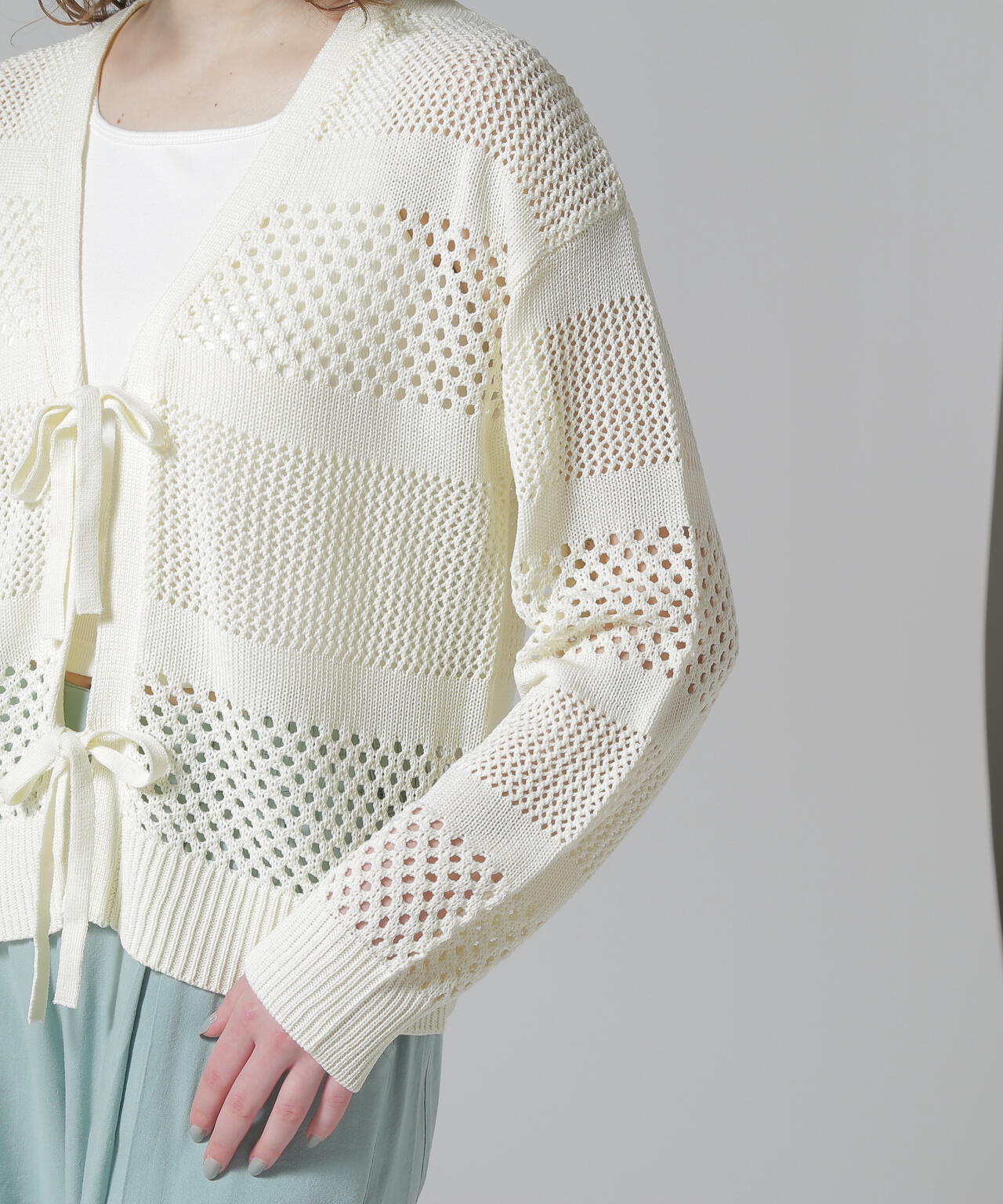 《直営店限定》MACRAME RIBBON KNIT CARDIGAN/マクラメリボンニットカーディガン
