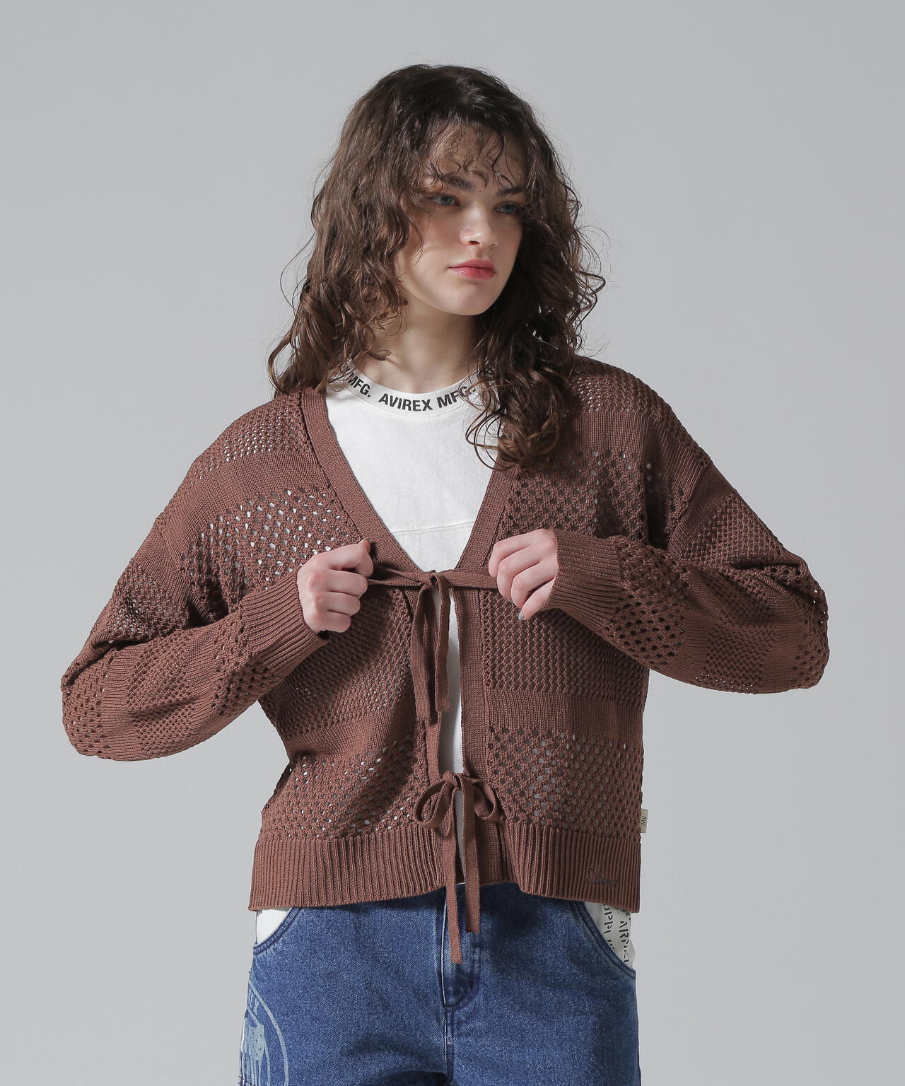 《直営店限定》MACRAME RIBBON KNIT CARDIGAN/マクラメリボンニットカーディガン