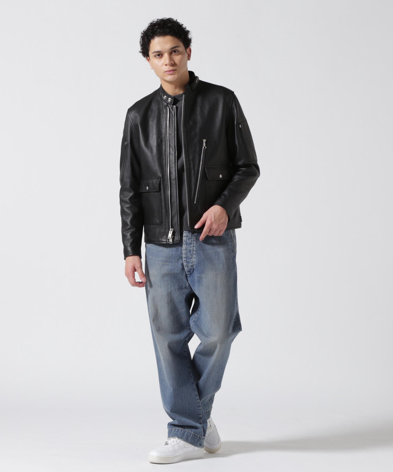 LEATHER MILITARY RIDERS JACKET/レザー ミリタリー ライダース