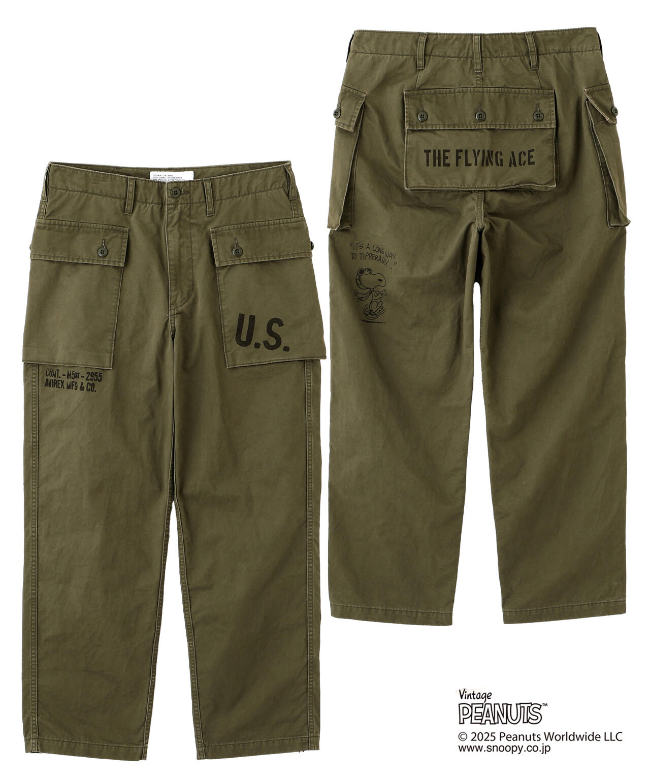 《AVIREX × PEANUTS》AERO PANTS ”FLYING ACE”