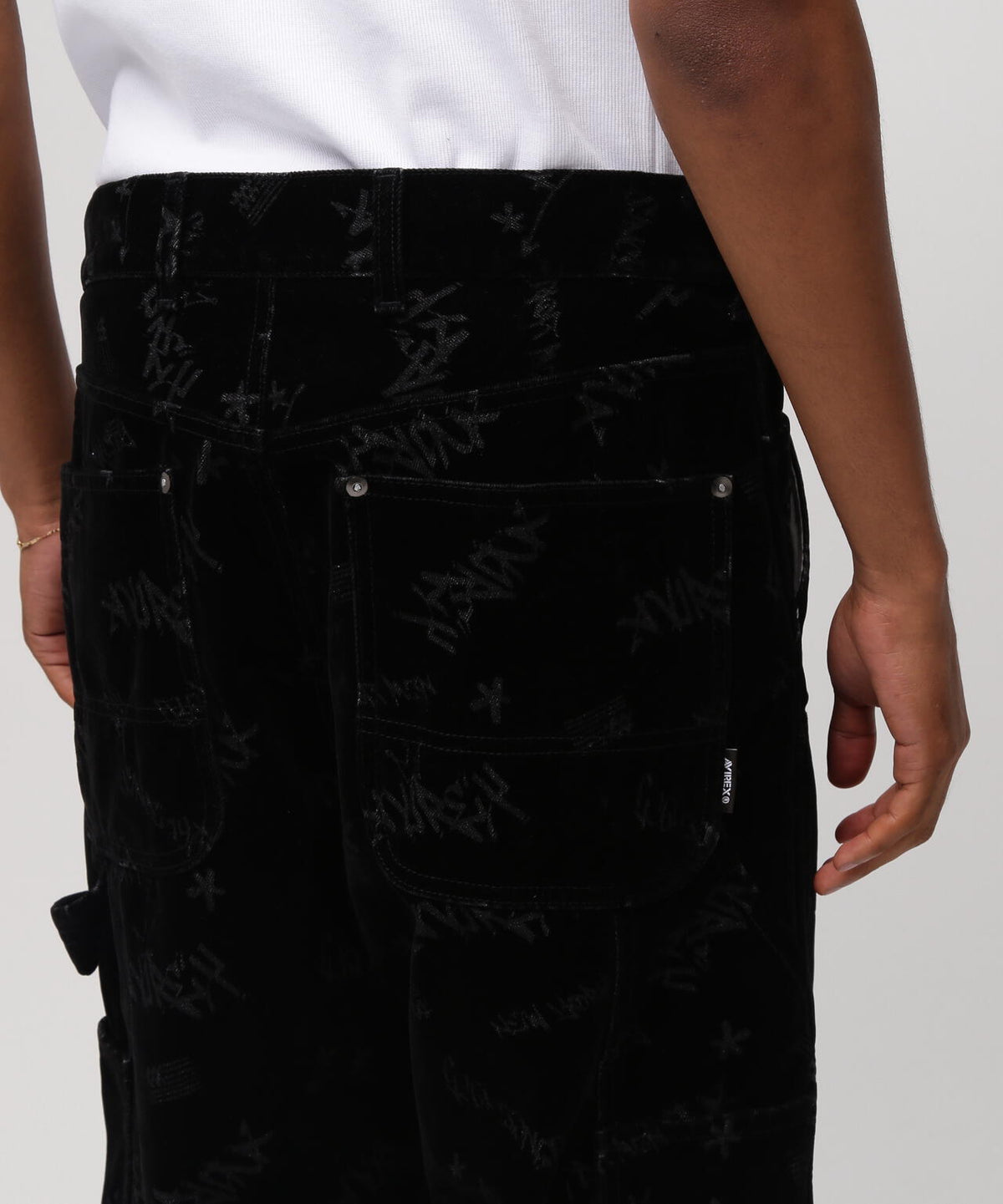 FLOCKING DOUBLE KNEE PAINTER DENIMPANTS