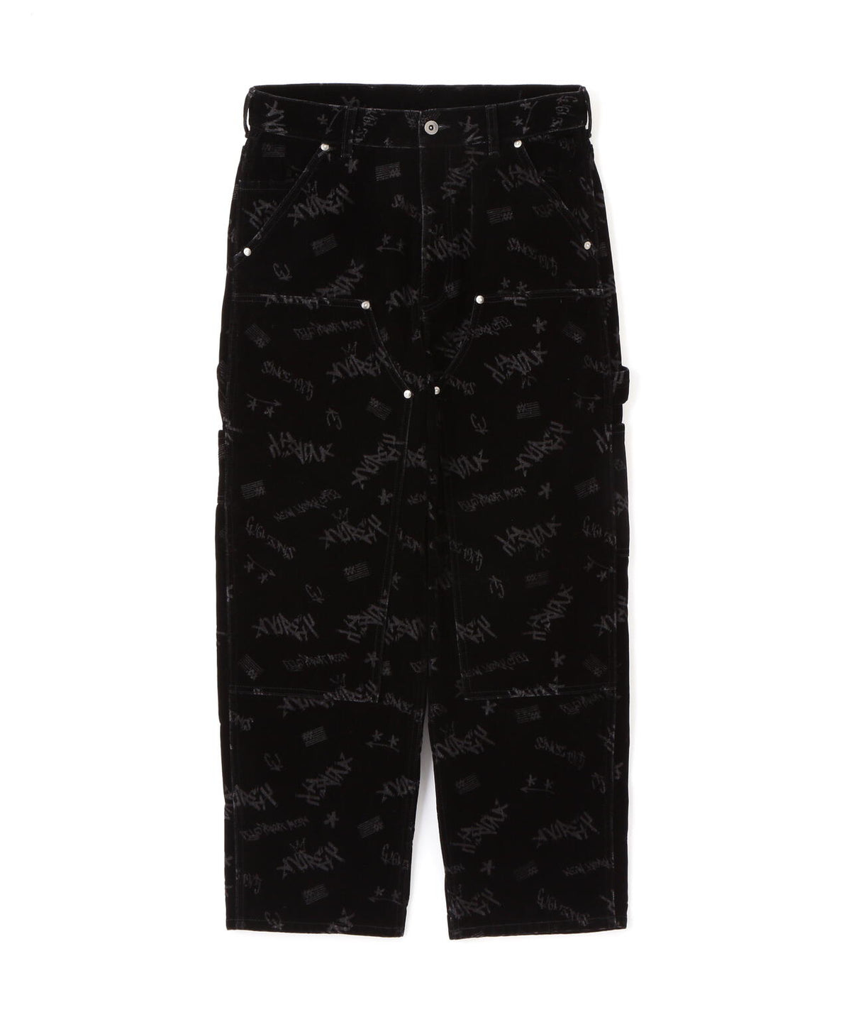 FLOCKING DOUBLE KNEE PAINTER DENIMPANTS