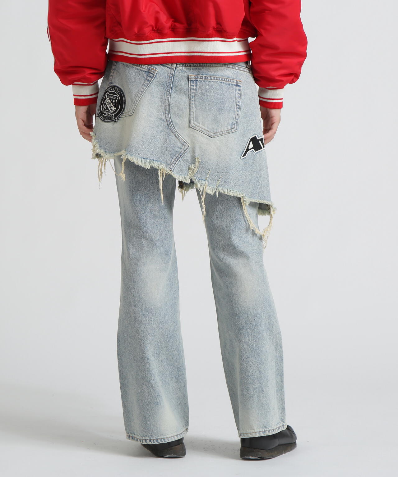 《AVIREX×MOUSSY》TWIN SLIM FLARE DENIM PANTS