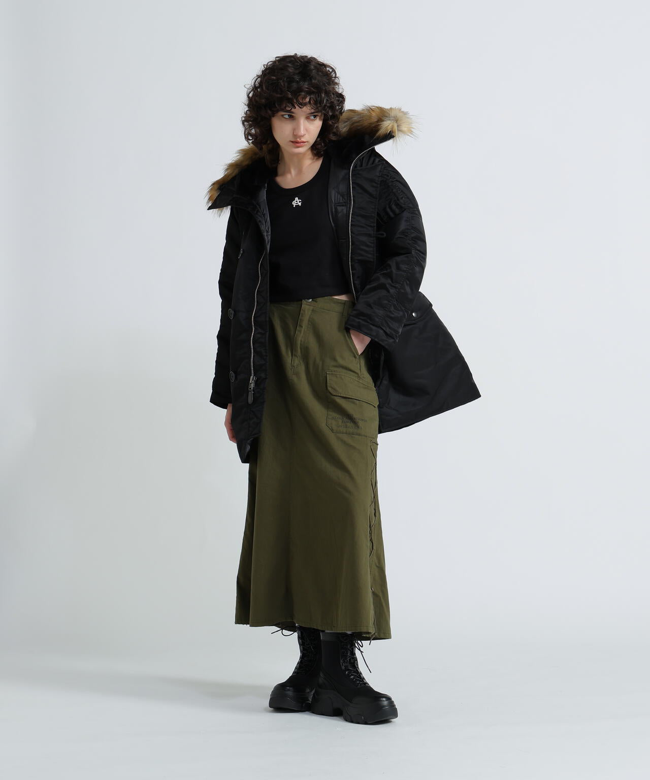 MILITARY SIDE LACE UP SKIRT/ミリタリーサイドレースアップスカート