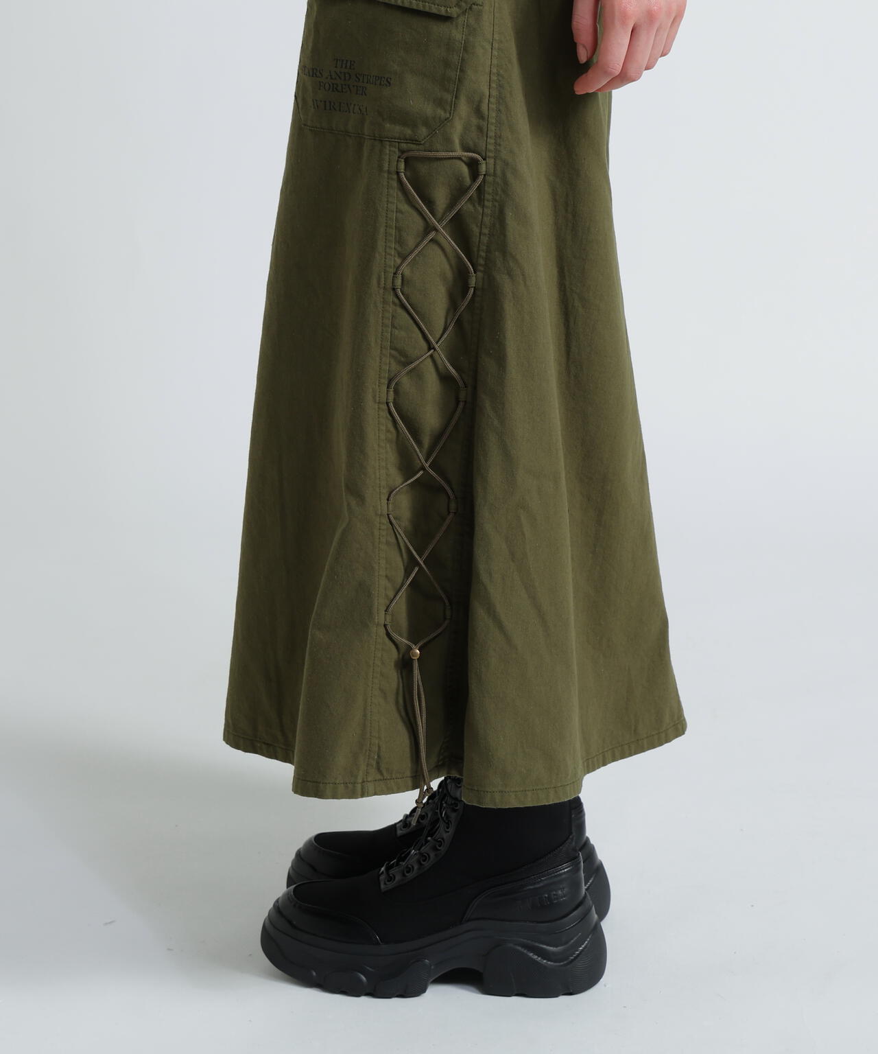 MILITARY SIDE LACE UP SKIRT/ミリタリーサイドレースアップスカート