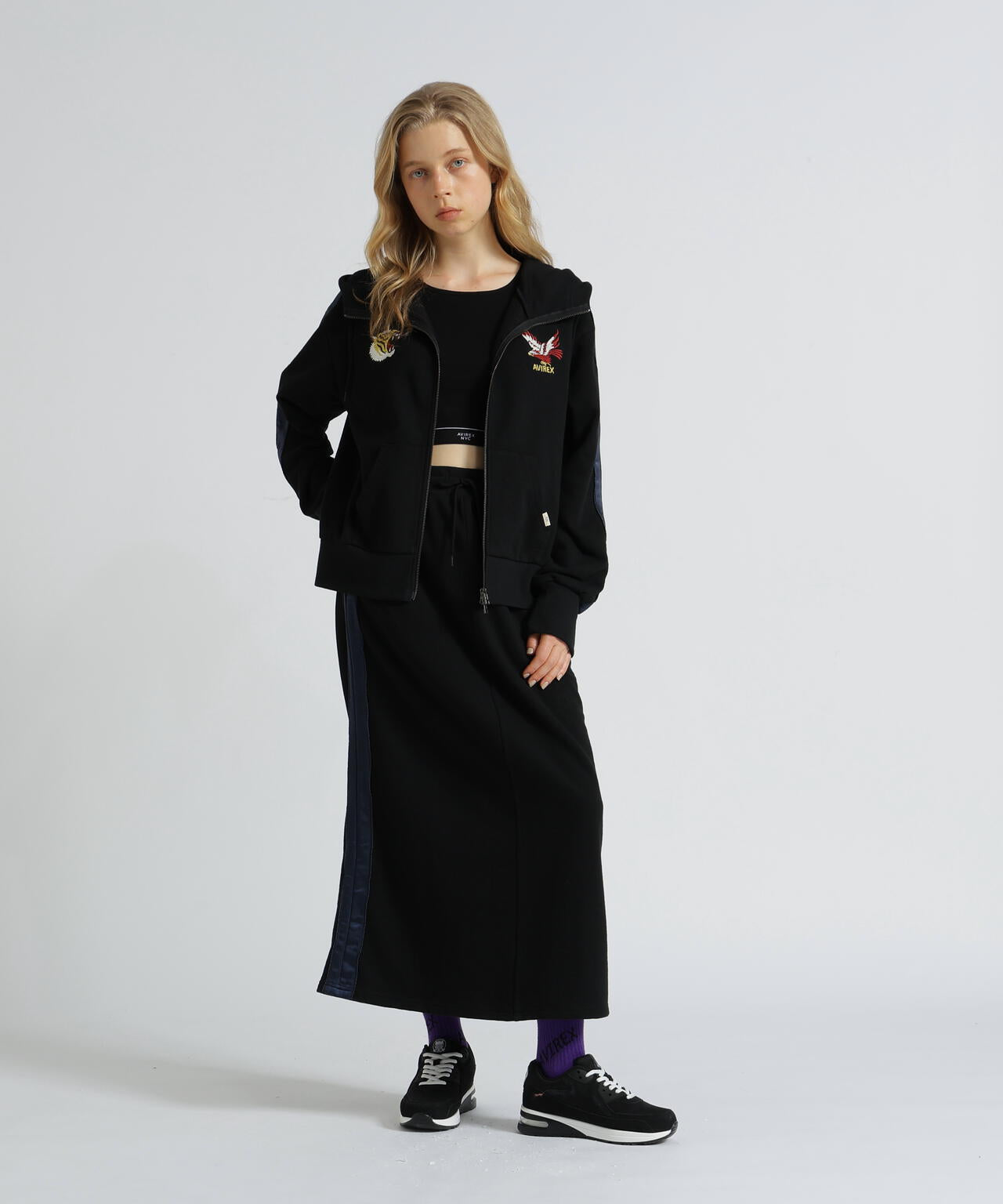 《SOUVENIR COLLECTION》WOMAN/SATIN SKA COMBI SKIRT