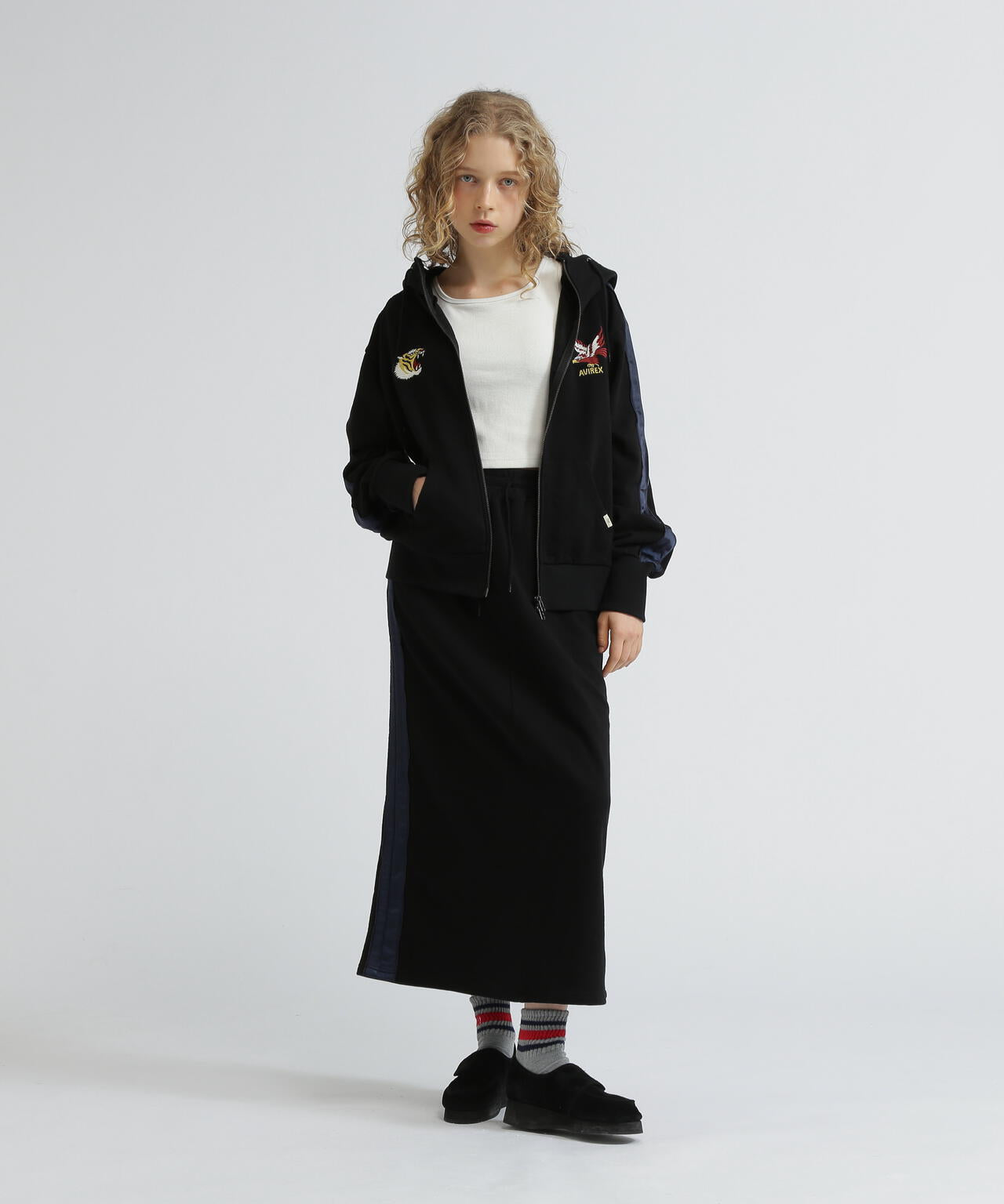 《SOUVENIR COLLECTION》WOMAN/SATIN SKA COMBI SKIRT