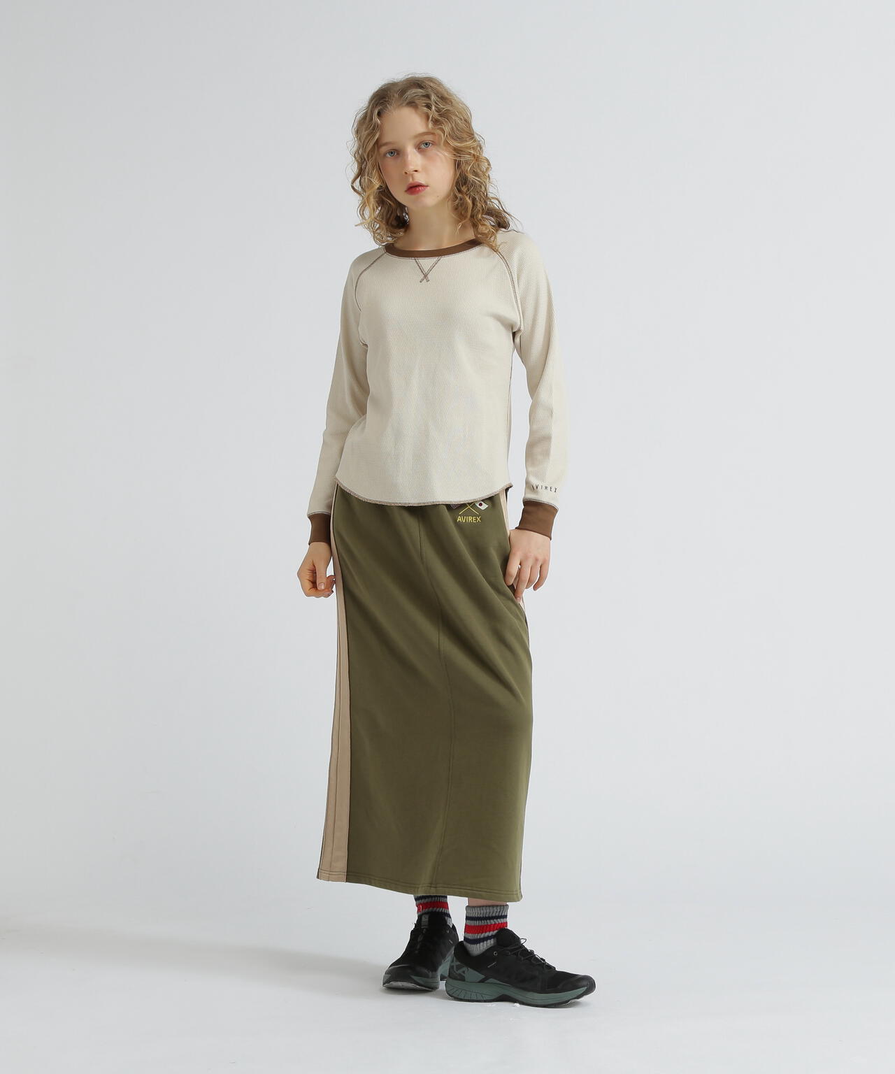 《SOUVENIR COLLECTION》WOMAN/SATIN SKA COMBI SKIRT