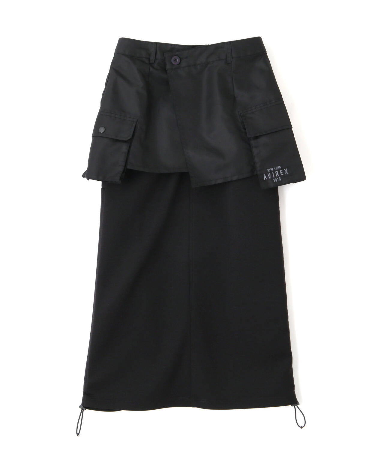 NYLON×DOUBLE KNIT LAYERED SKIRT/ナイロン×ダブルニットレイヤードスカート