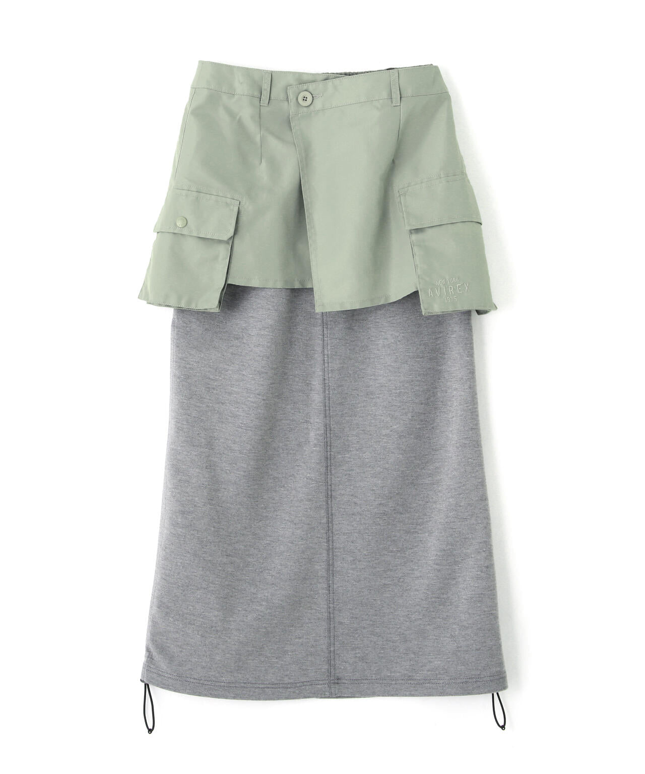 NYLON×DOUBLE KNIT LAYERED SKIRT/ナイロン×ダブルニットレイヤードスカート