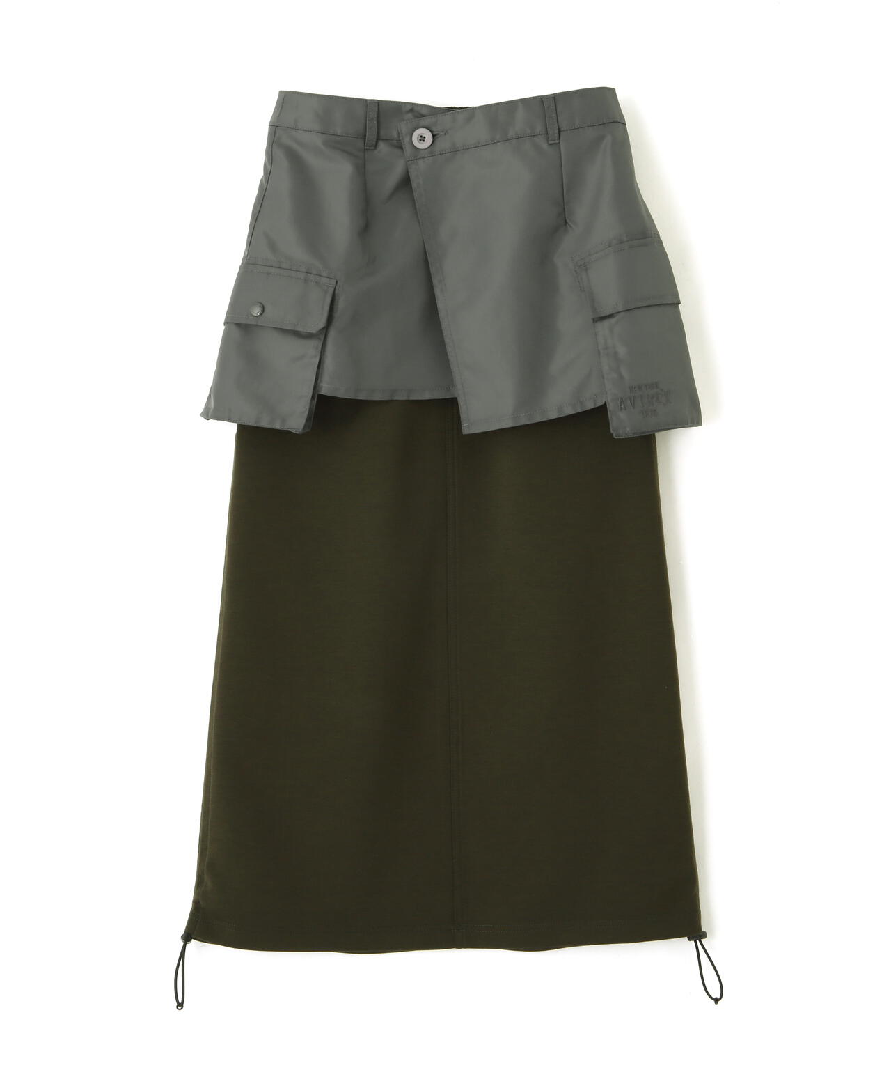 NYLON×DOUBLE KNIT LAYERED SKIRT/ナイロン×ダブルニットレイヤードスカート