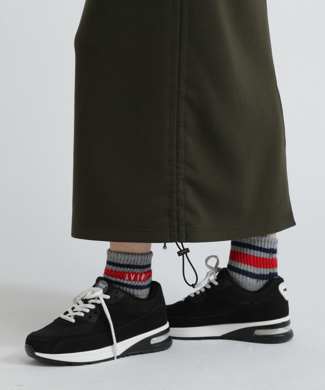 NYLON×DOUBLE KNIT LAYERED SKIRT/ナイロン×ダブルニットレイヤードスカート