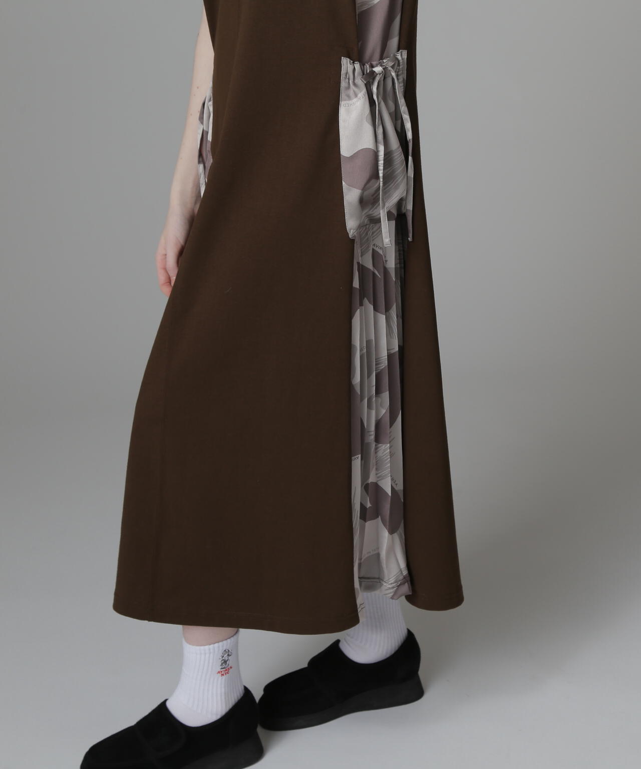 PLEATED CAMO MIX GATHER POCKET ONE PIECE/プリーツカモミックスギャザーポケットワンピース