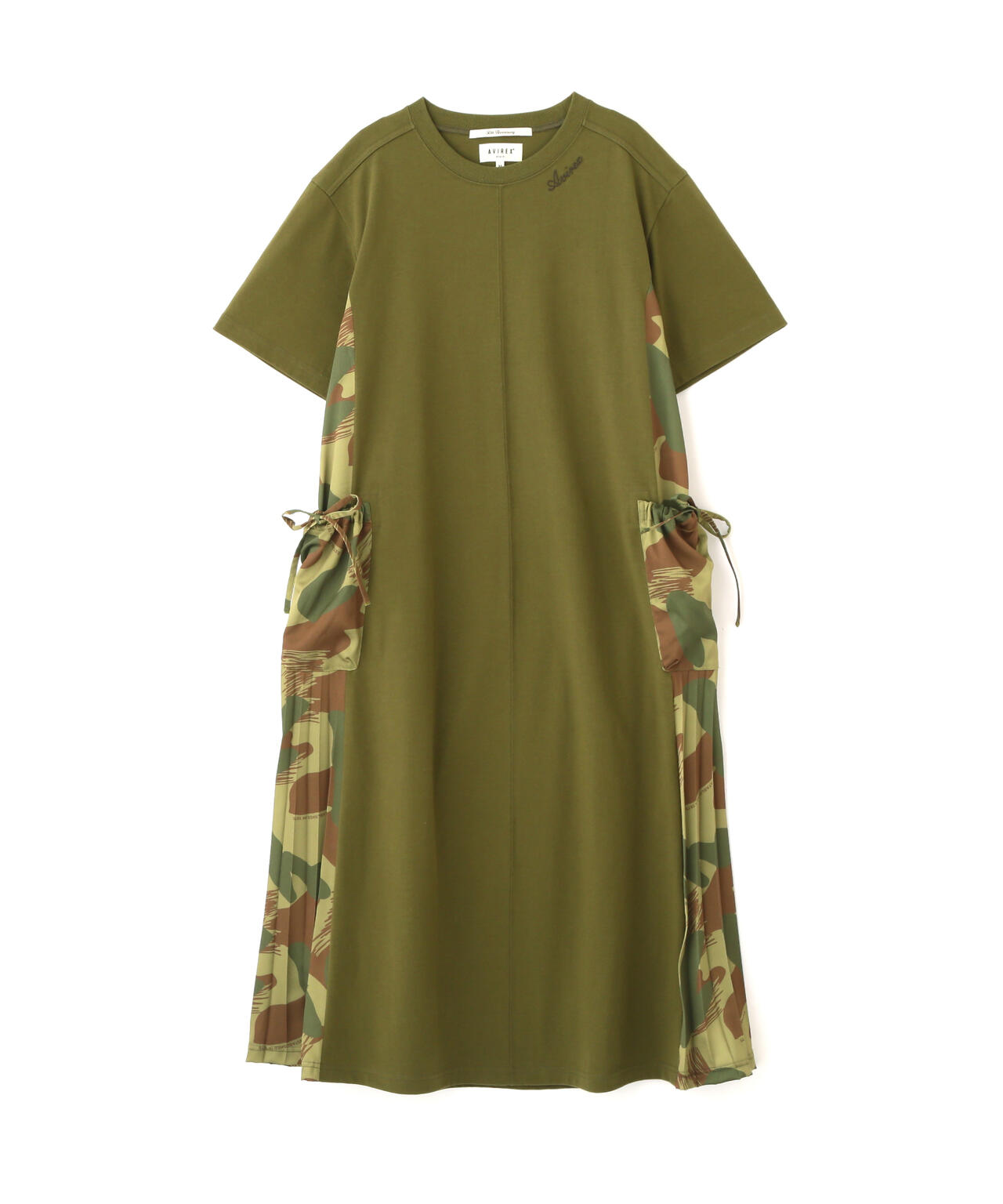 PLEATED CAMO MIX GATHER POCKET ONE PIECE/プリーツカモミックスギャザーポケットワンピース