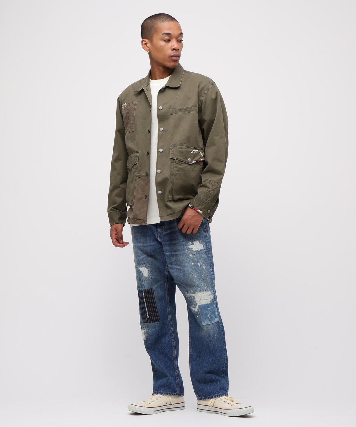 《RESTORE COLLECTION》REPAIR CUSTOM & EMB UTILITY SHIRT JACKET