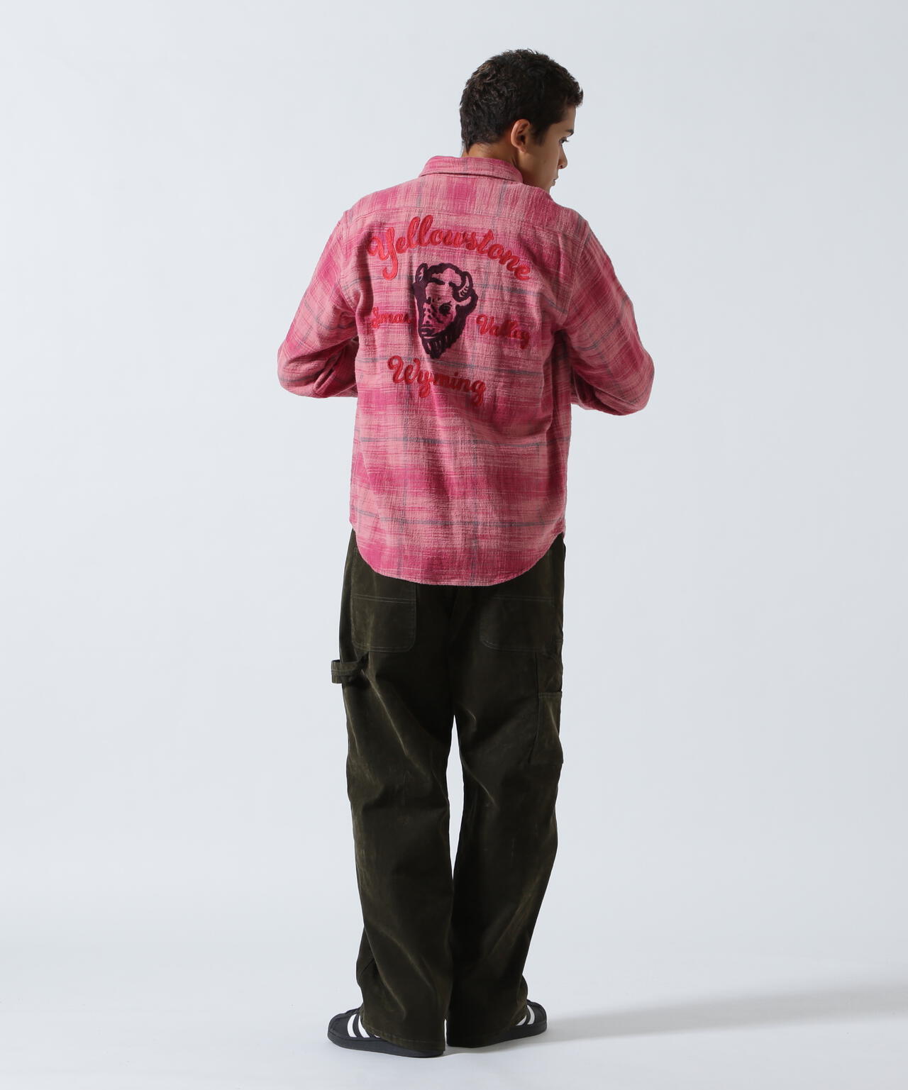 BLEACH WASHED NEP CHECK SHIRT ”YELLOW STONE”