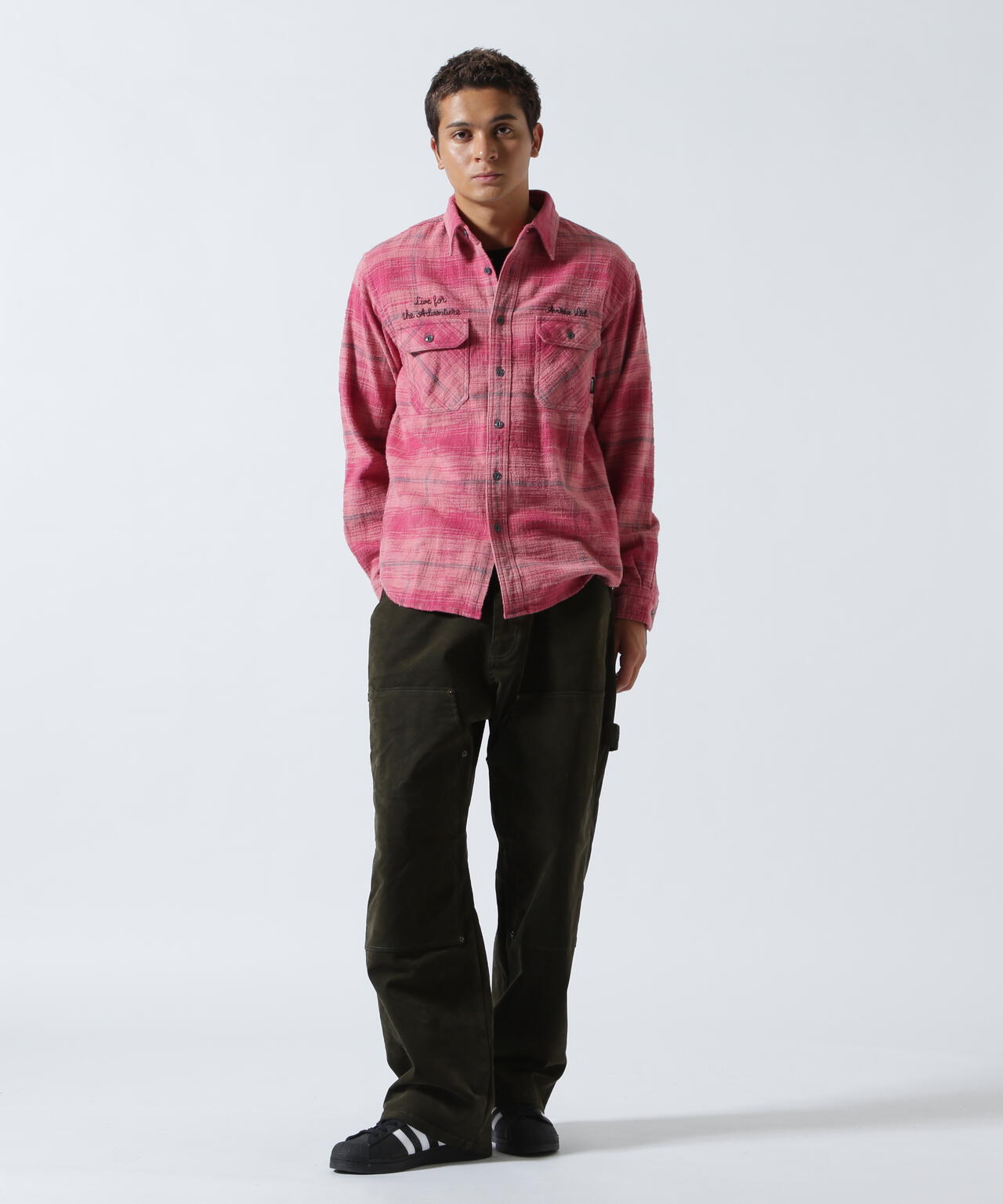 BLEACH WASHED NEP CHECK SHIRT ”YELLOW STONE”